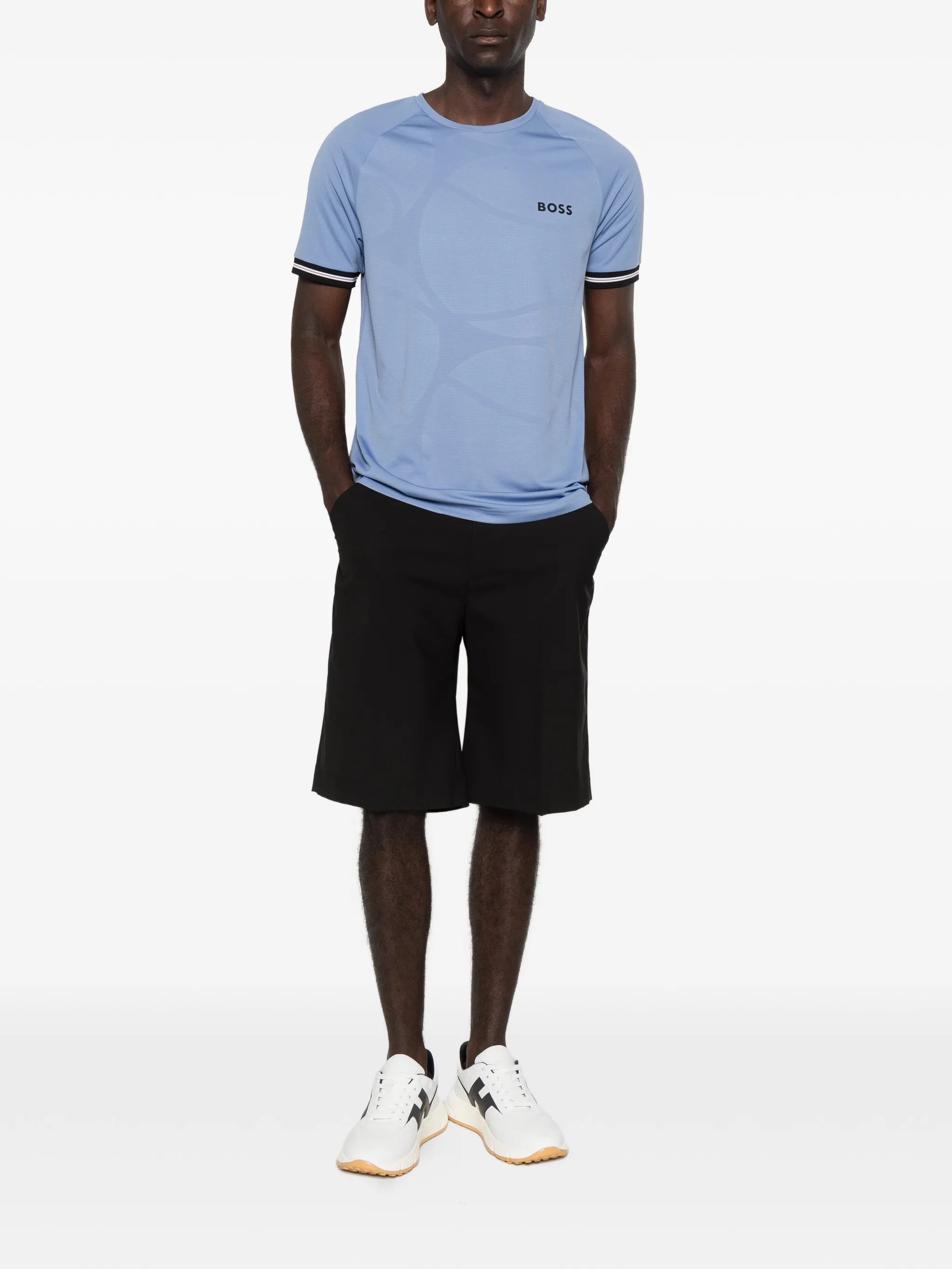 Boss Boss Active Slim-fit T-shirt With Tennis-ball Embossing, view 2