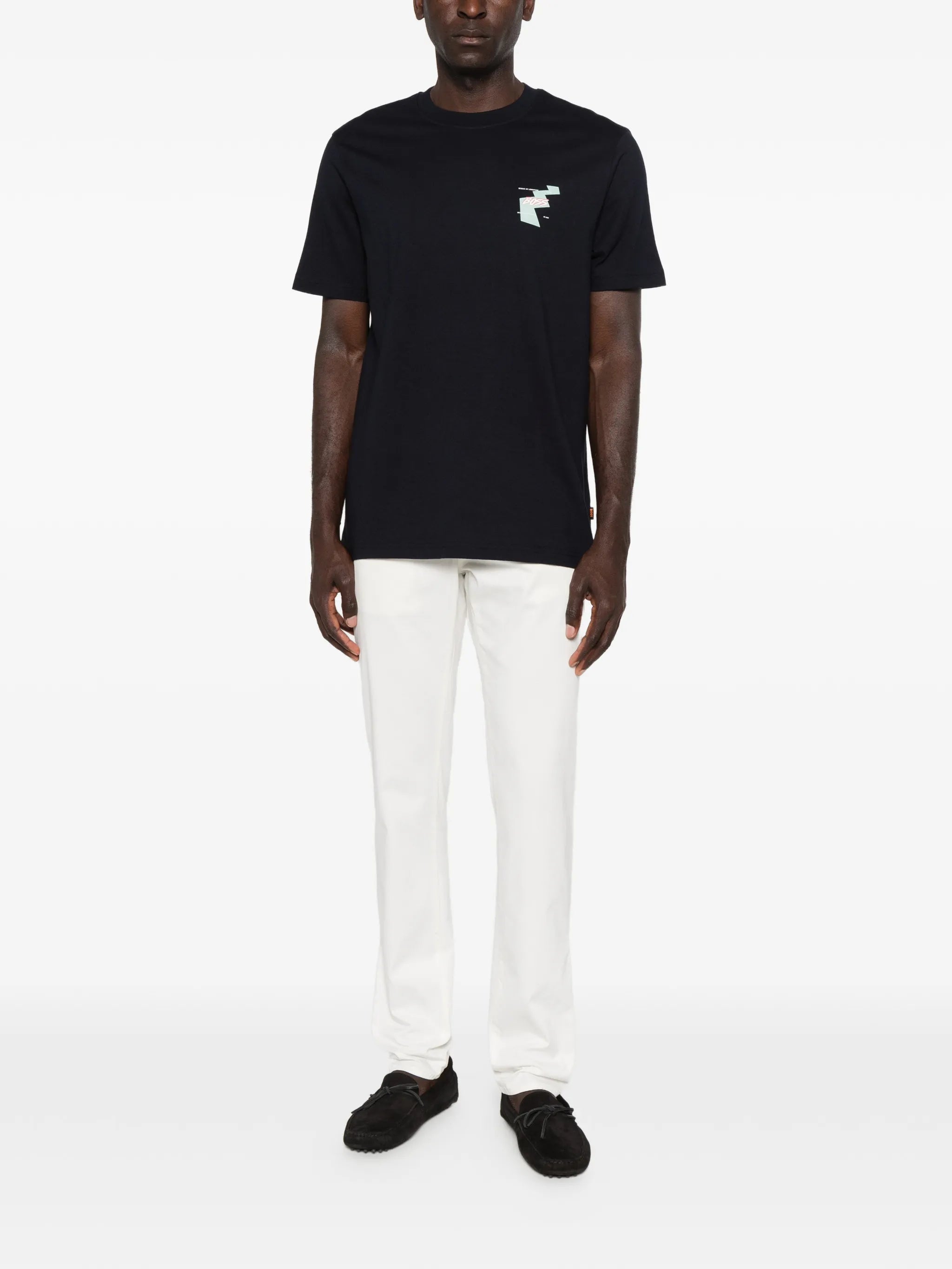 Boss Boss Cotton-jersey T-shirt With Printed Artwork, view 2