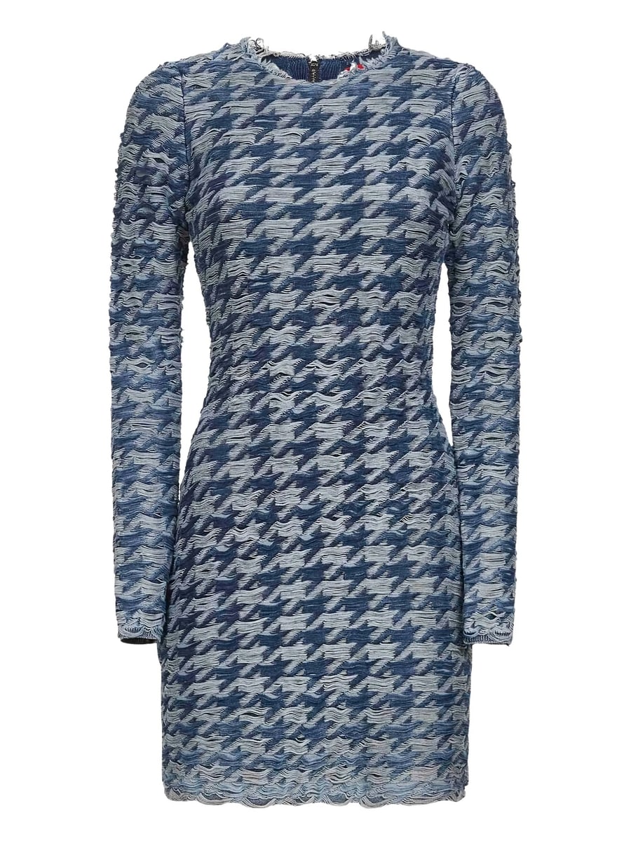 Diesel Diesel Frayed-houndstooth Mini Dress