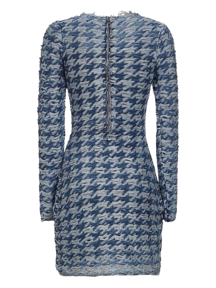 Diesel Diesel Frayed-houndstooth Mini Dress, view 2