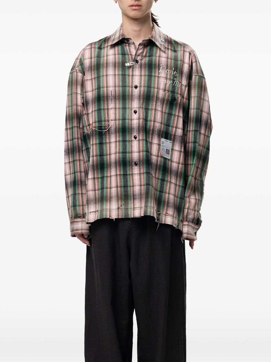 Maison Mihara Yasuhiro Maison Mihara Yasuhiro Checked Embroidered Shirt, view 6