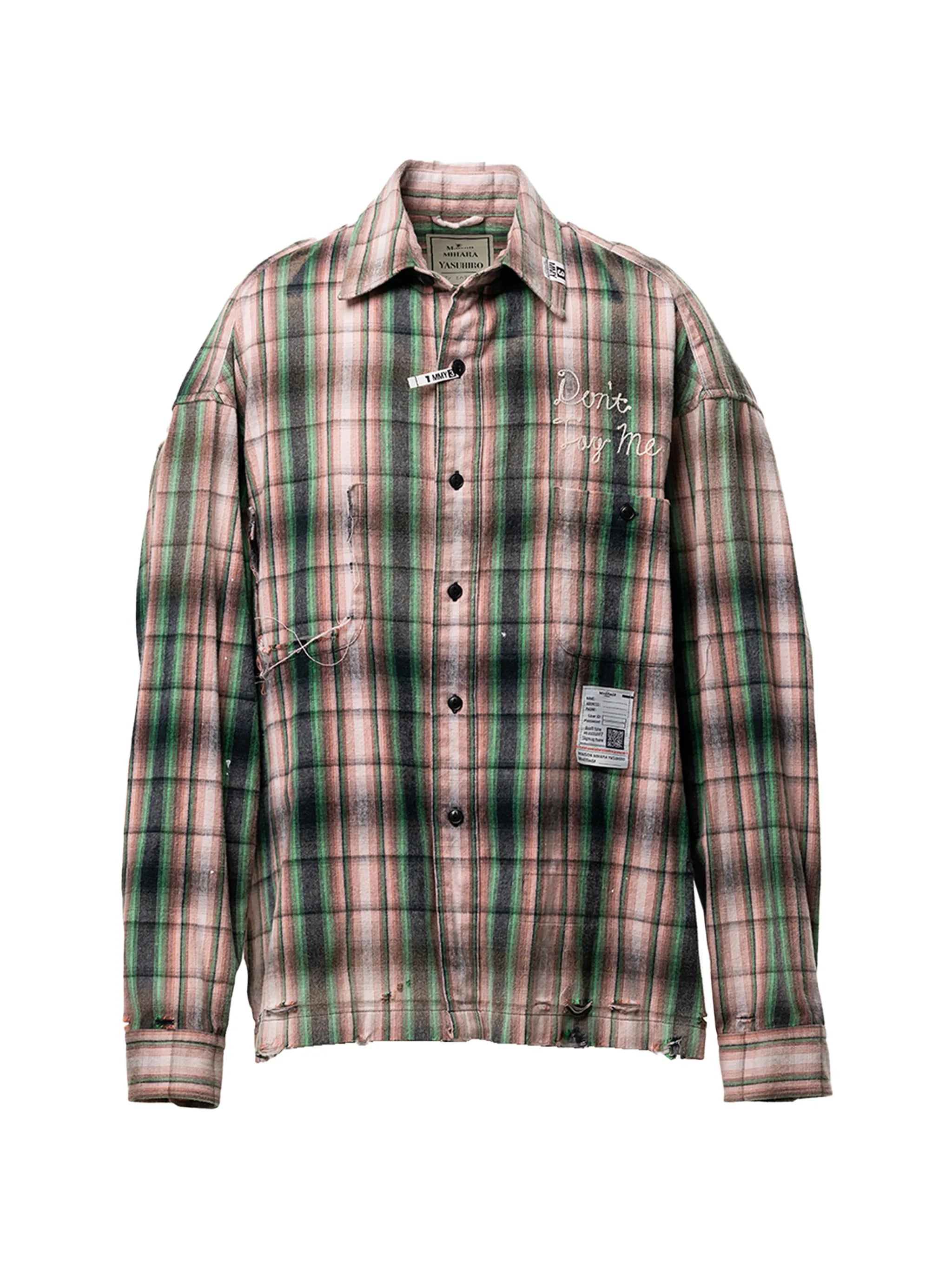 Maison Mihara Yasuhiro Maison Mihara Yasuhiro Checked Embroidered Shirt