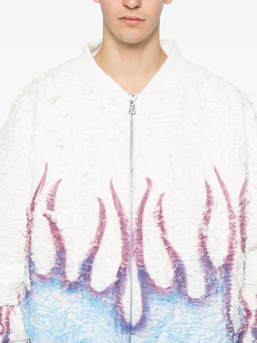 Who Decides War Who Decides War Flame-design Bomber Jacket, view 3