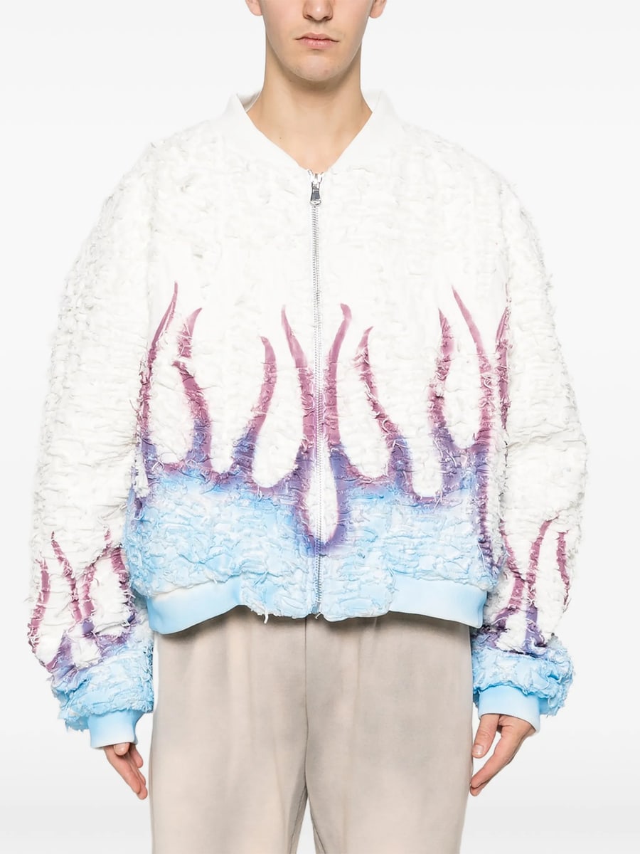 Who Decides War Who Decides War Flame-design Bomber Jacket, view 5