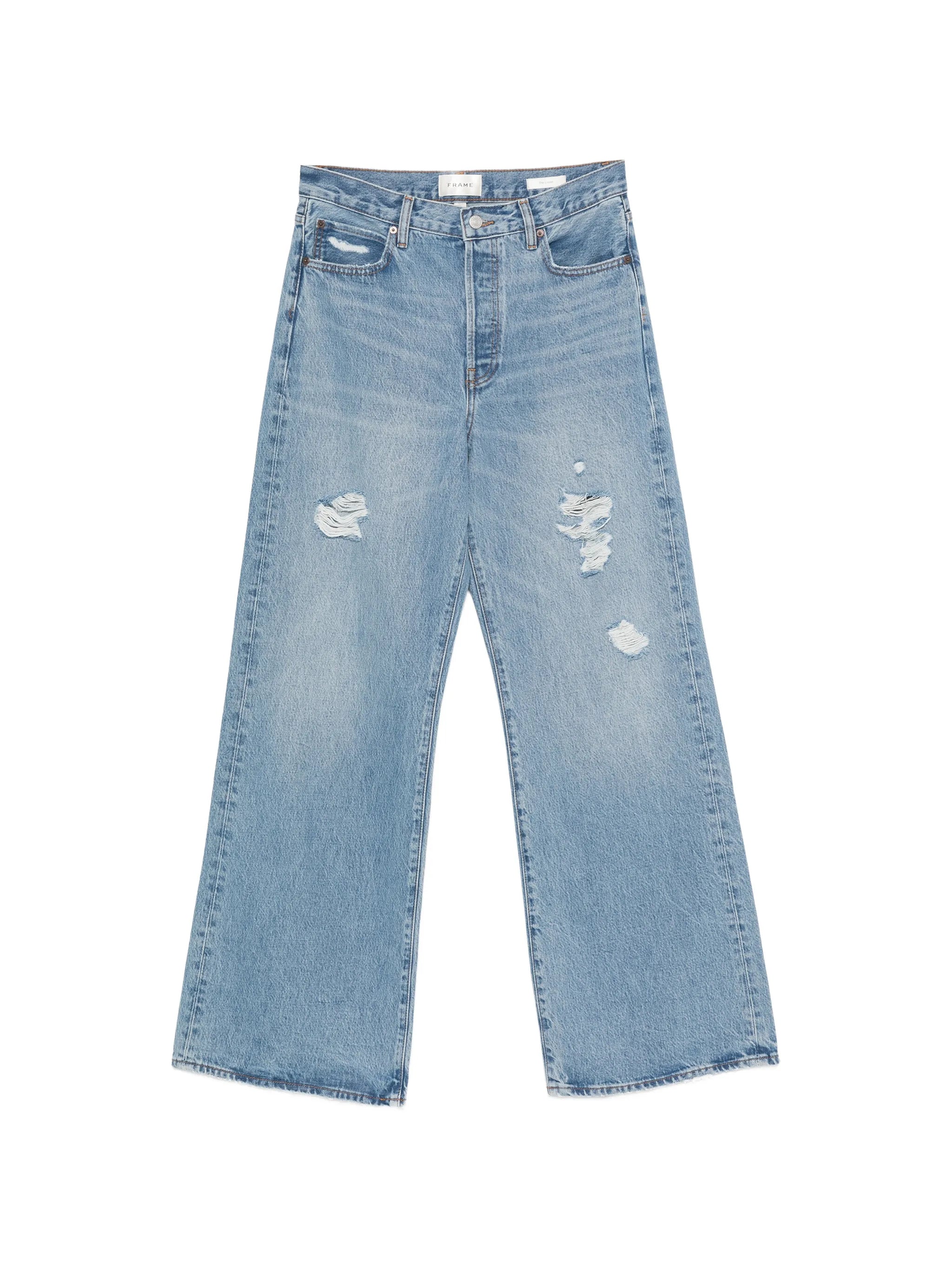 Frame Frame The Loose Distressed Wide-leg Jeans
