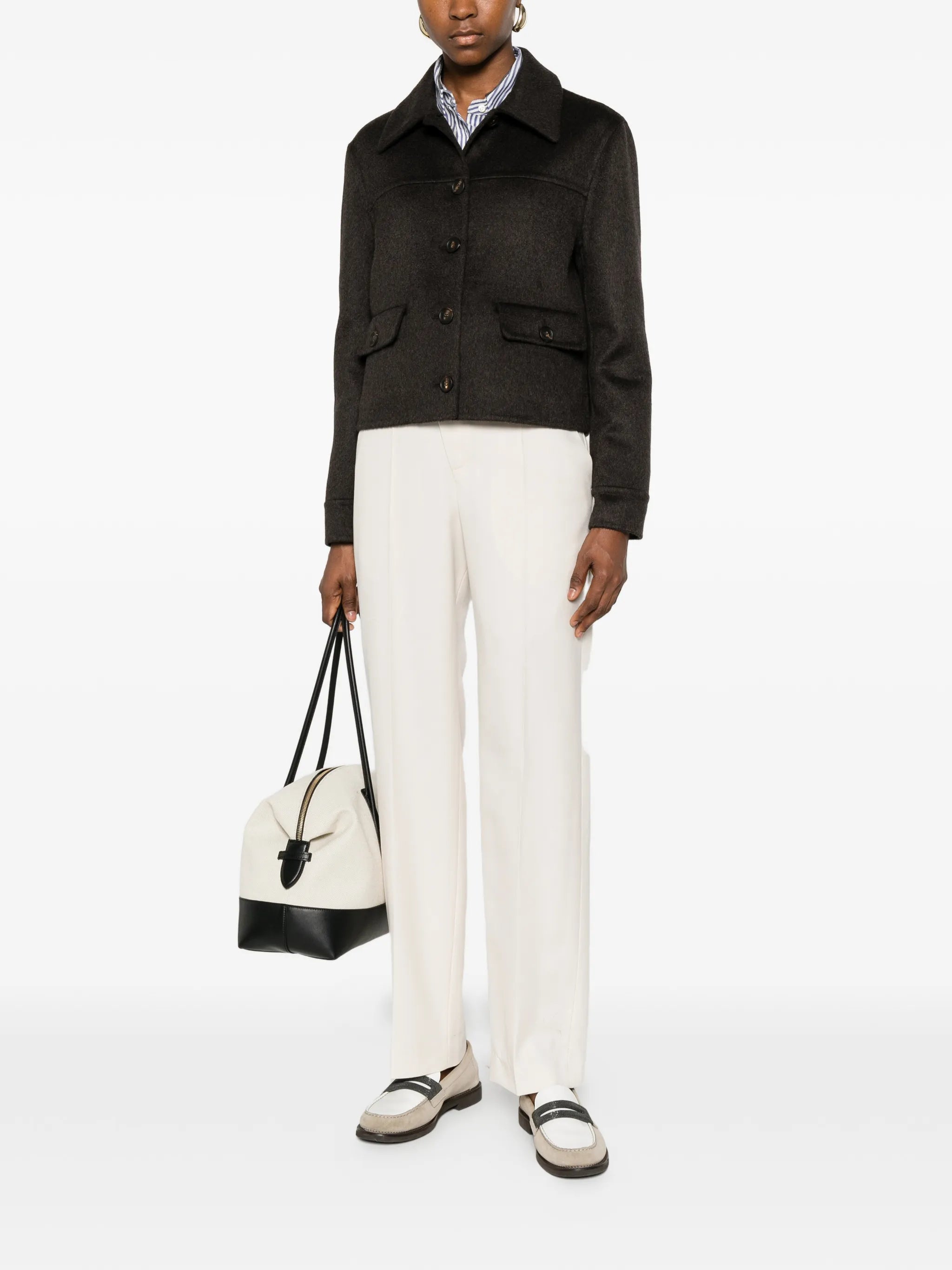 Brunello Cucinelli Brunello Cucinelli Hand-crafted Outerwear Jacket In Cashmere-beaver Double Cloth With Monili, view 2