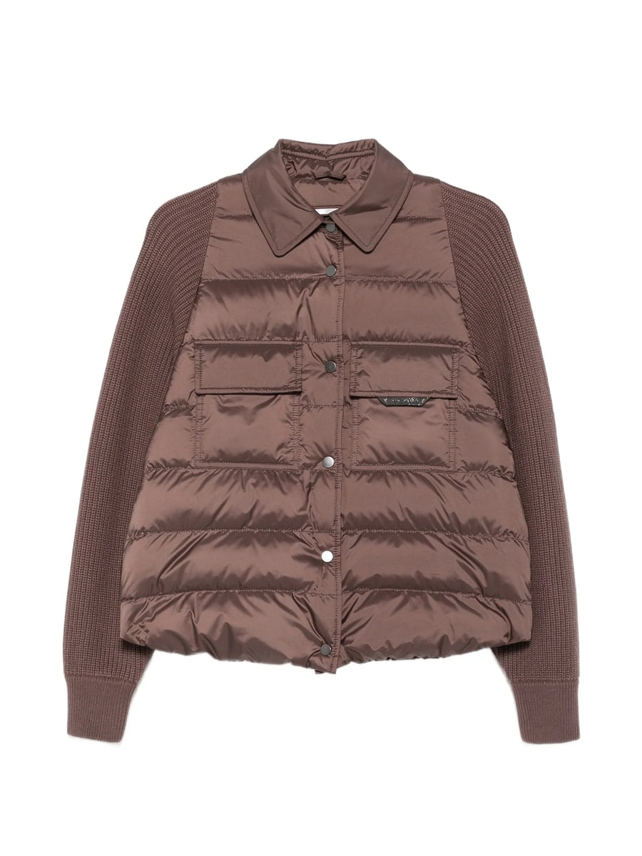 Brunello Cucinelli Brunello Cucinelli Quilted-panel Knit-sleeve Jacket