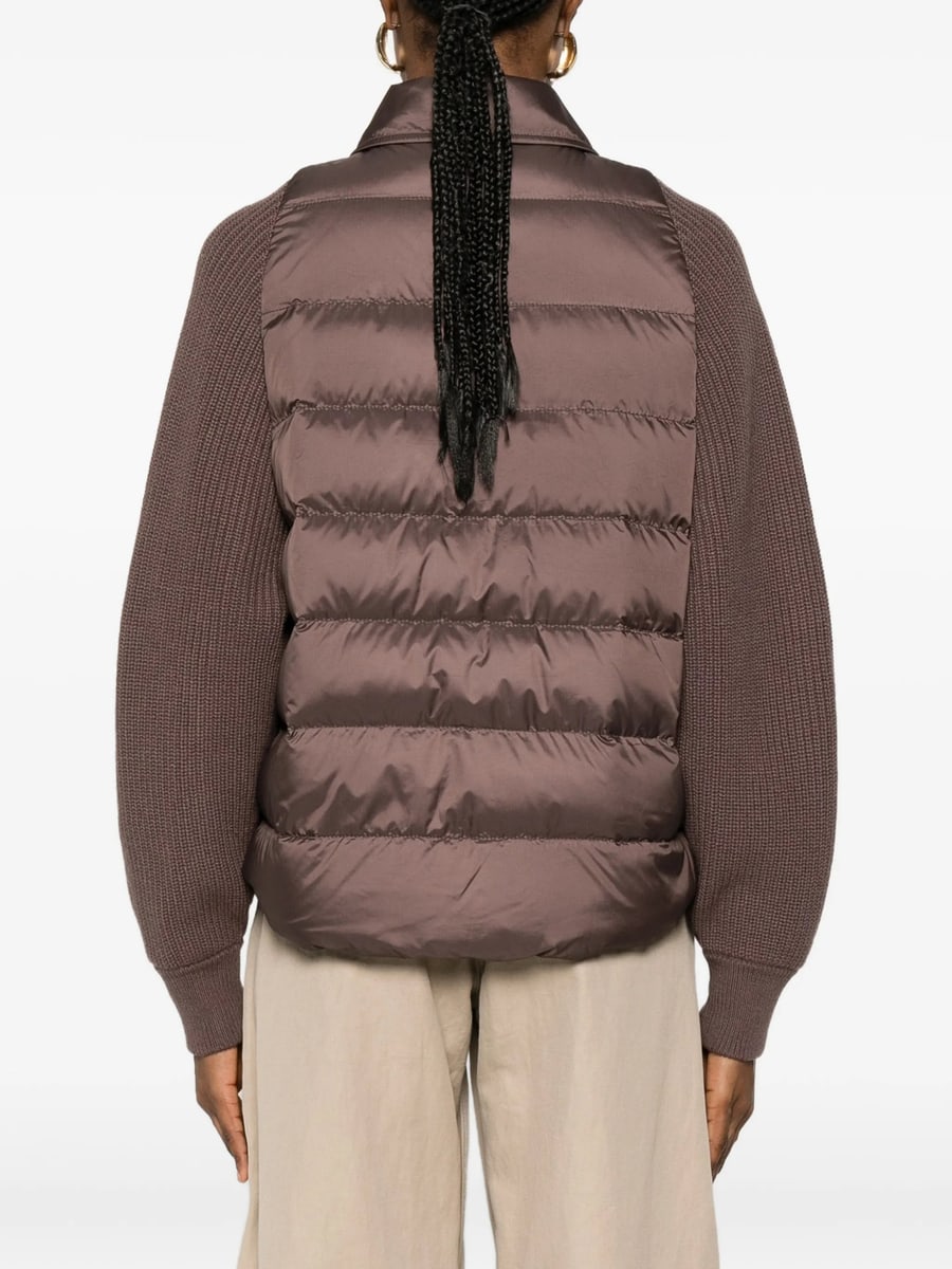 Brunello Cucinelli Brunello Cucinelli Quilted-panel Knit-sleeve Jacket, view 3