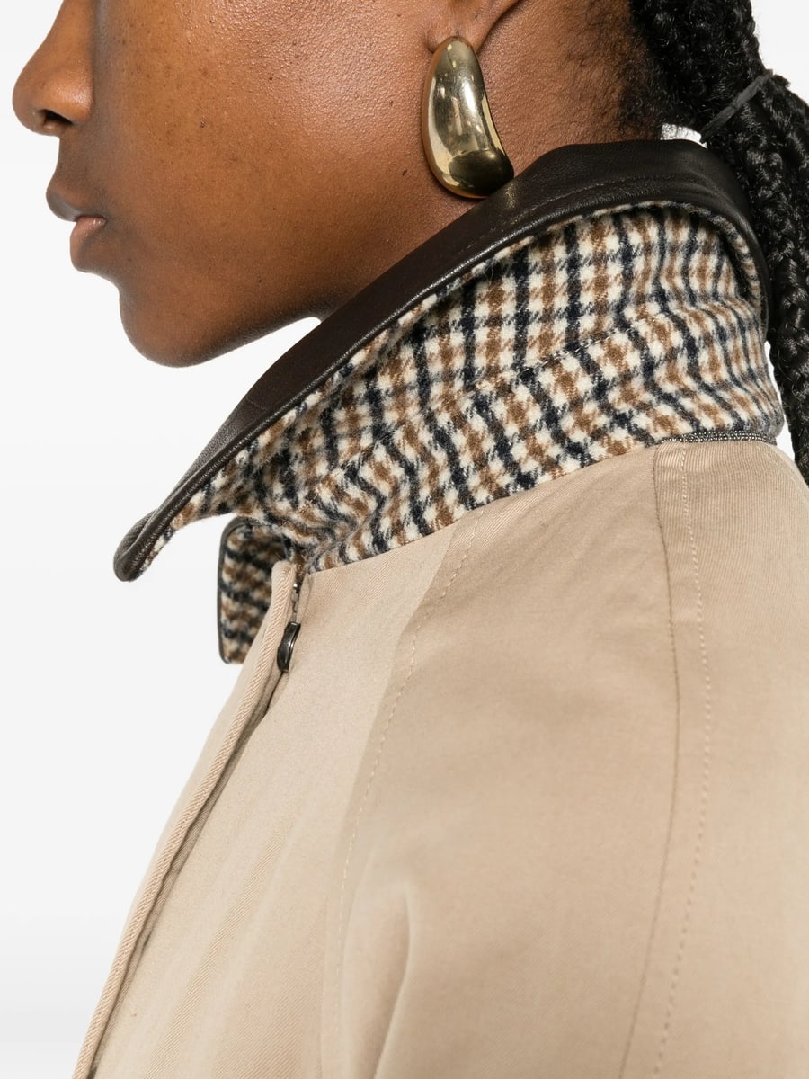 Brunello Cucinelli Brunello Cucinelli Leather-trim Coat, view 3