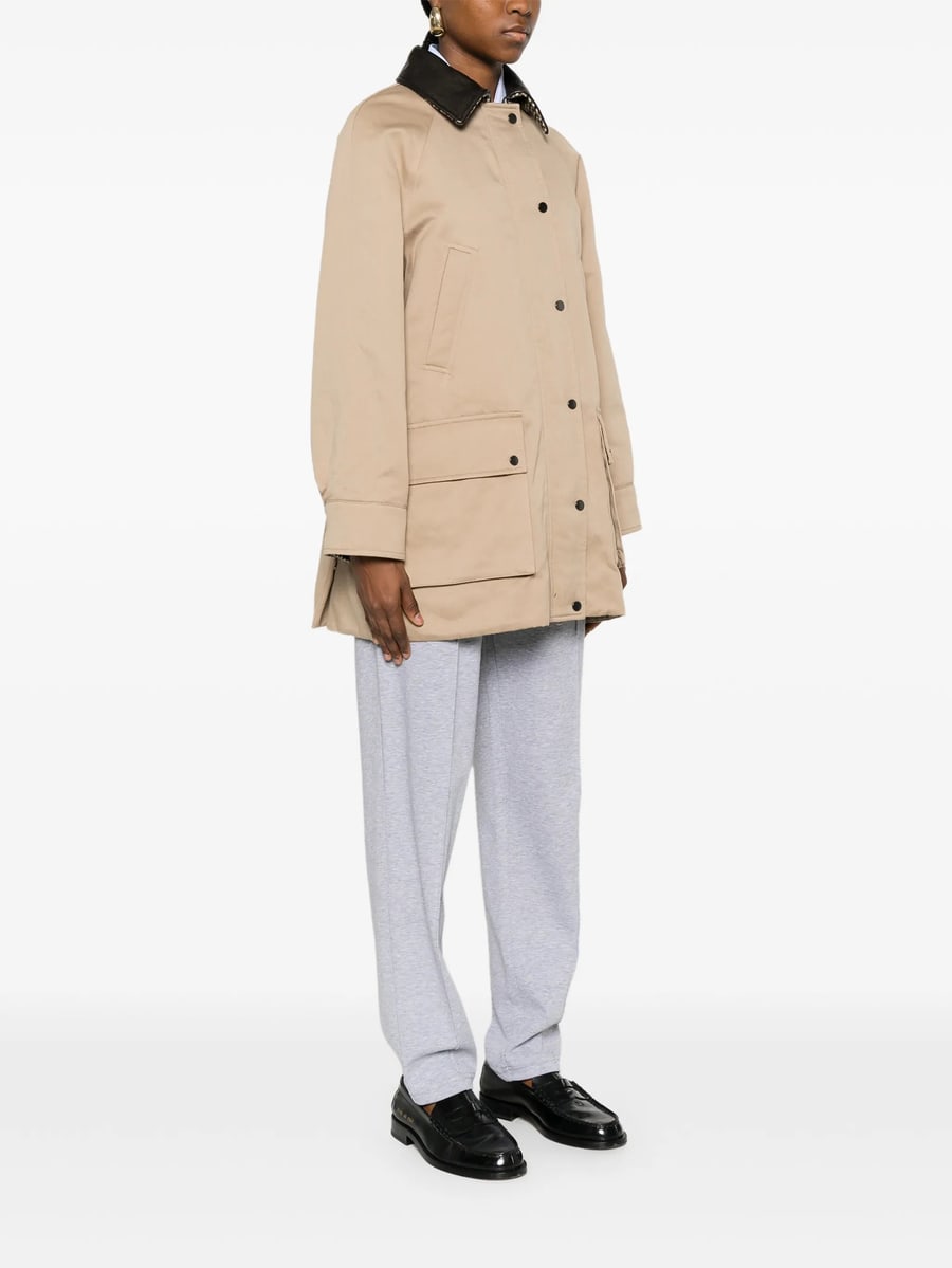 Brunello Cucinelli Brunello Cucinelli Leather-trim Coat, view 4