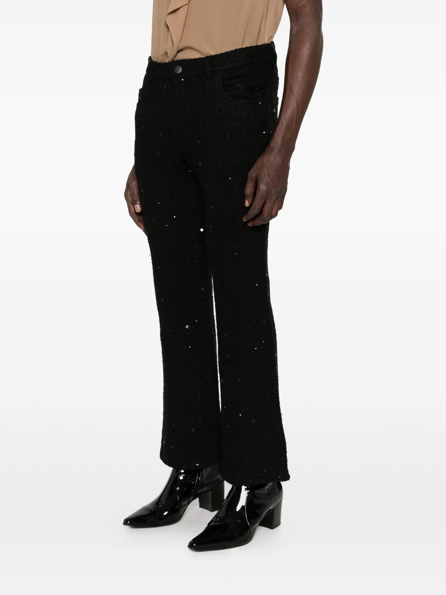 Ernest W. Baker Ernest W. Baker Sequin-embellished Bouclé-knit Trousers, view 3