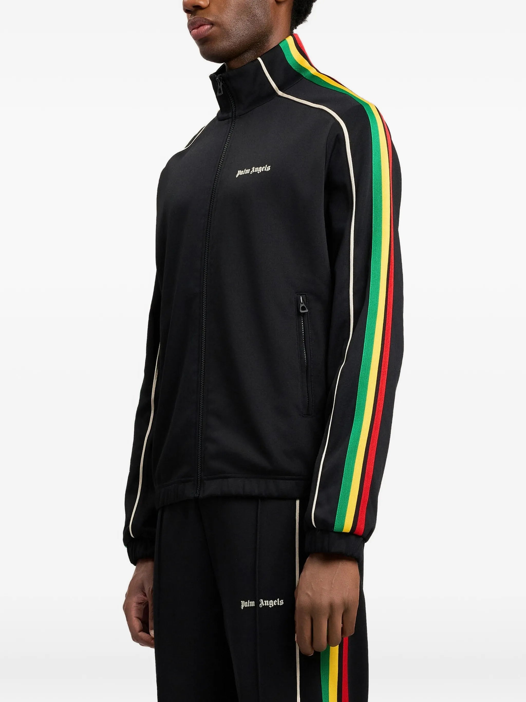 Palm Angels Palm Angels Logo Striped Track Jacket, view 2