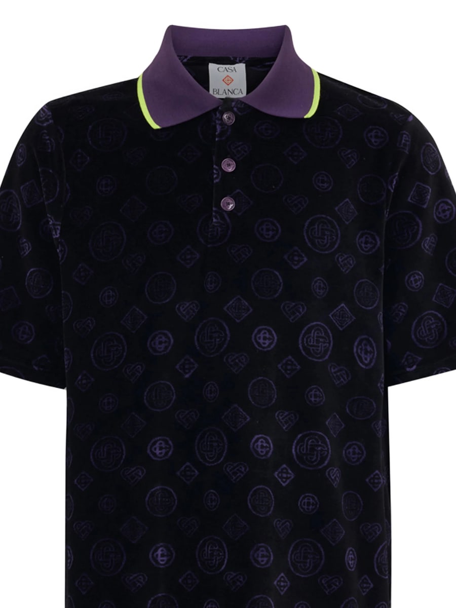 Casablanca Casablanca Monogram-pattern Polo Shirt, view 3