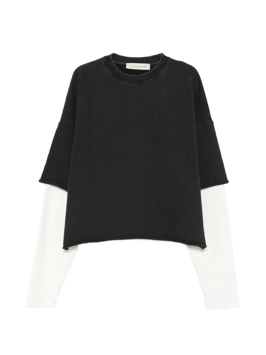 Stay Human On Earth Stay Human On Earth Layered Sweatshirt