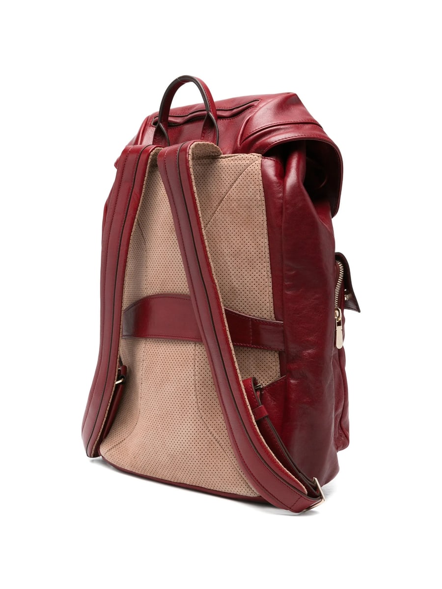 Brunello Cucinelli Brunello Cucinelli Leather Flap-top Backpack, view 4