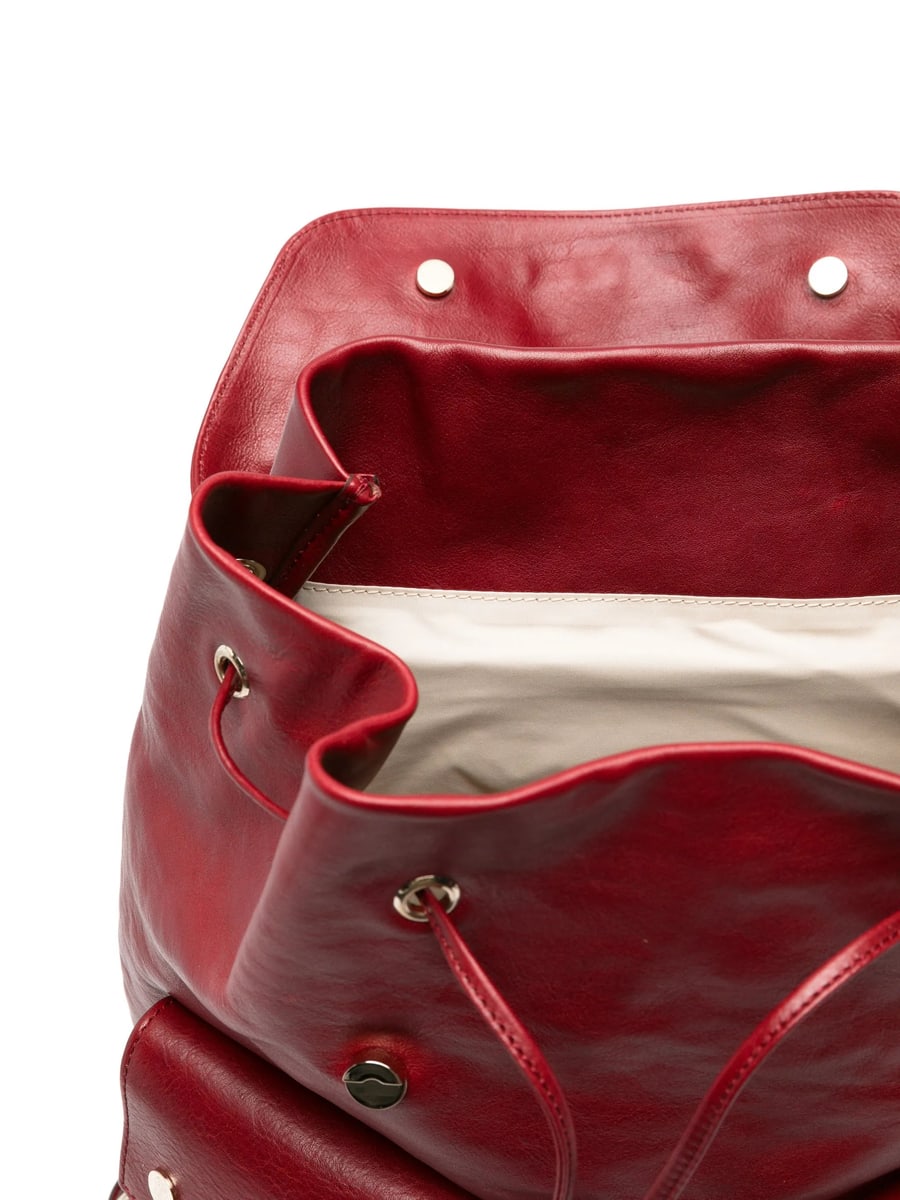 Brunello Cucinelli Brunello Cucinelli Leather Flap-top Backpack, view 5