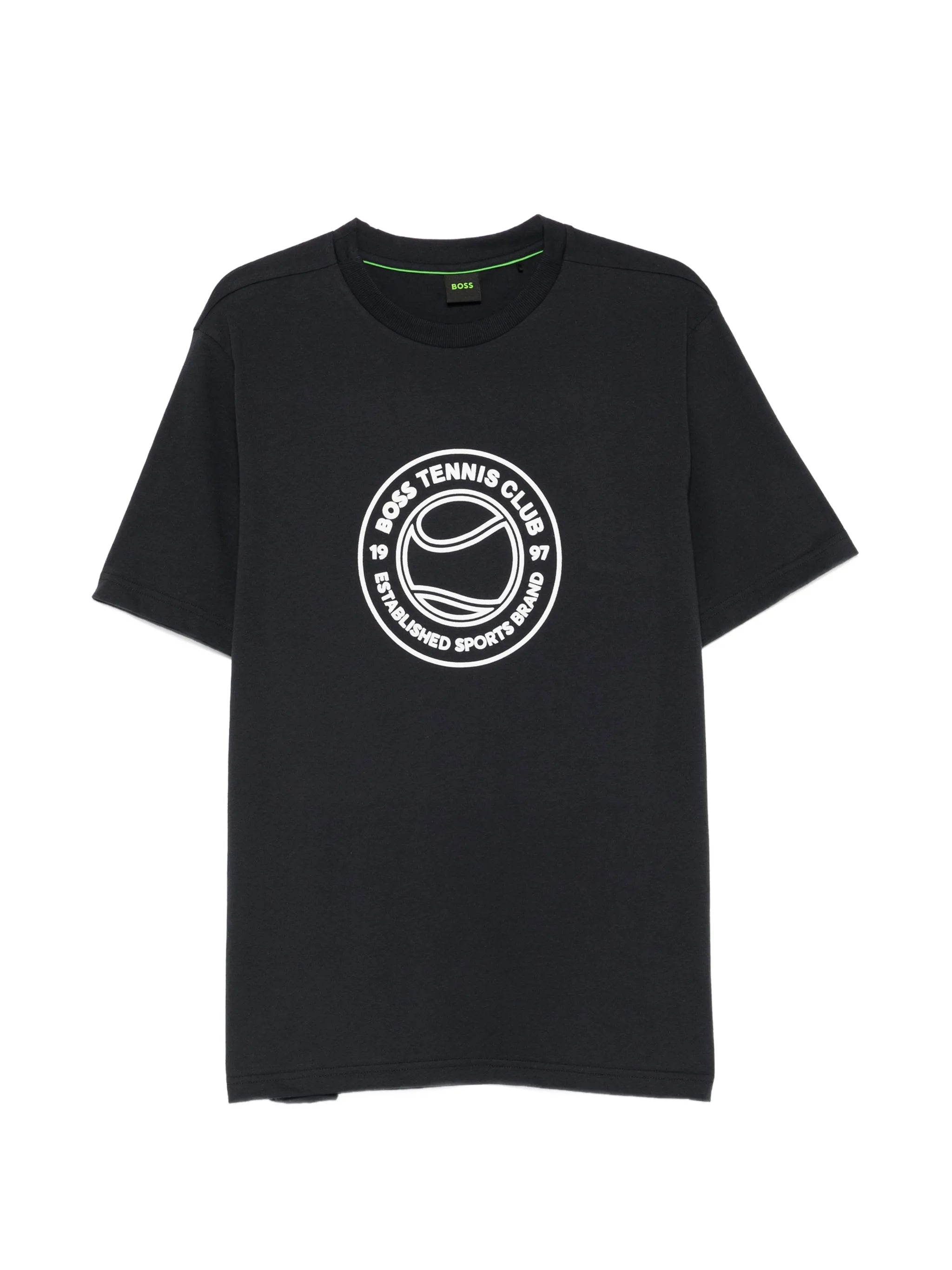 Boss Boss Cotton-jersey T-shirt With Tennis-themed Artwork