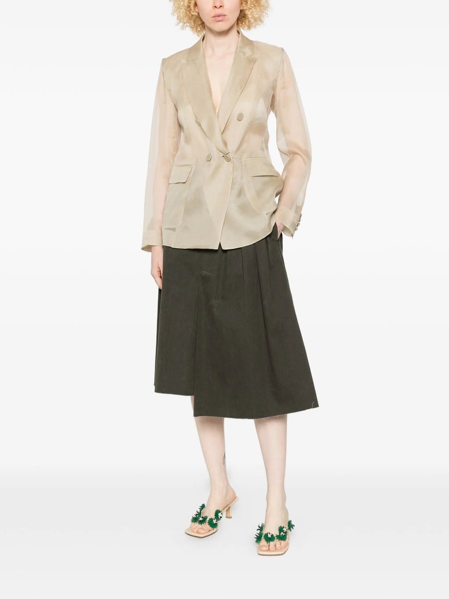 Max Mara Pianoforte Max Mara Pianoforte Double-breasted Sheer-panel Blazer, view 4