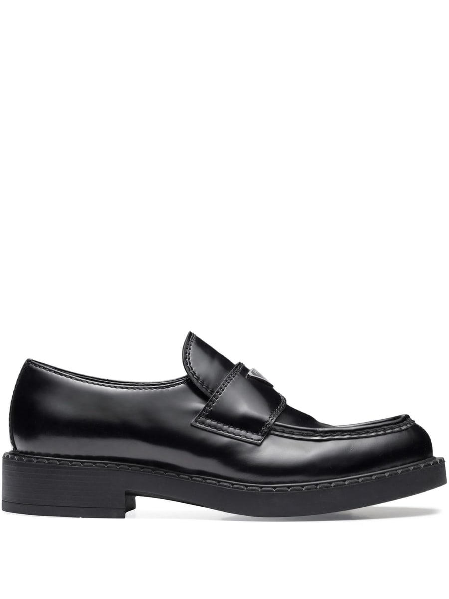 Prada Prada Brushed Leather Loafers