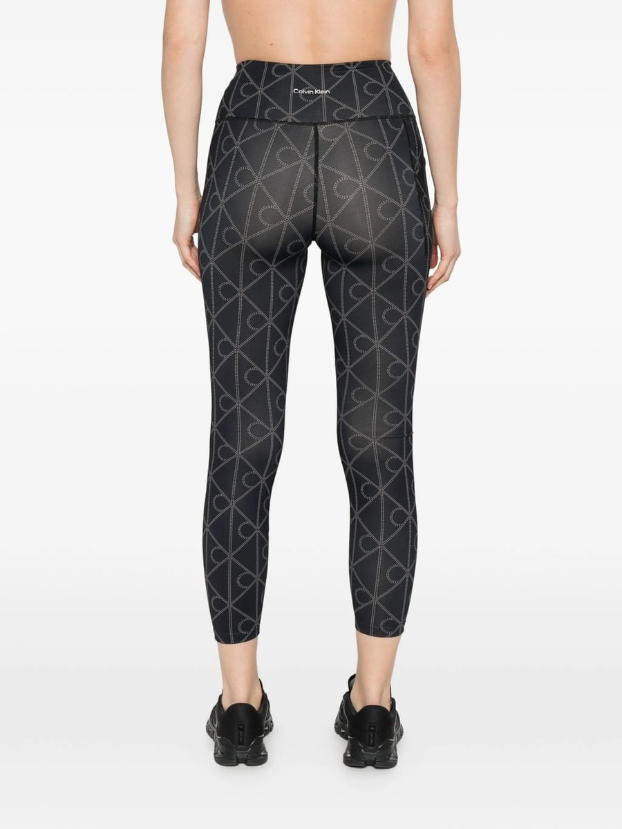 Calvin Klein Sport Calvin Klein Sport Monogram-print Performance Leggings, view 3