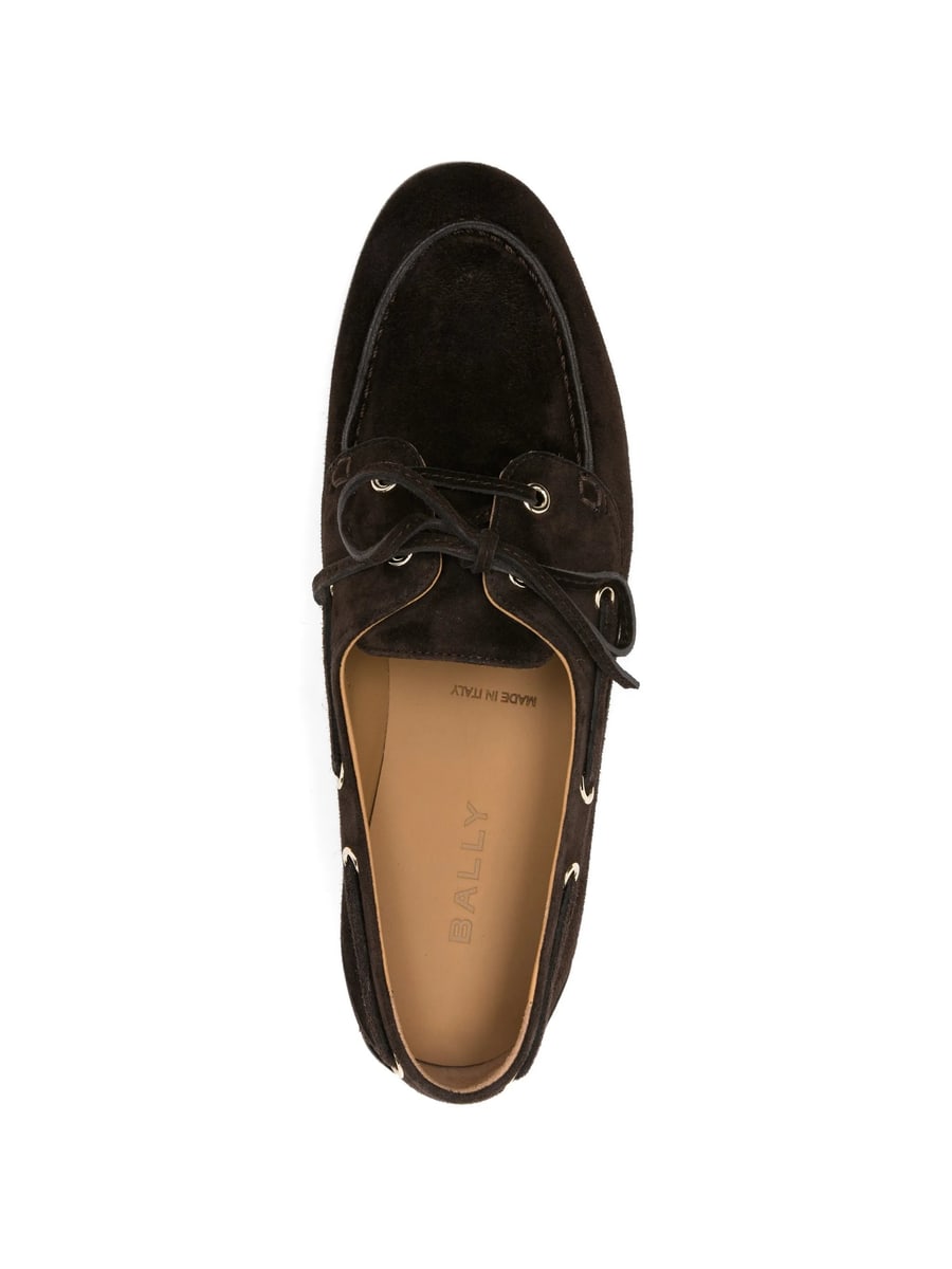 Bally Bally Plume Lace-up Suede Loafers, view 4