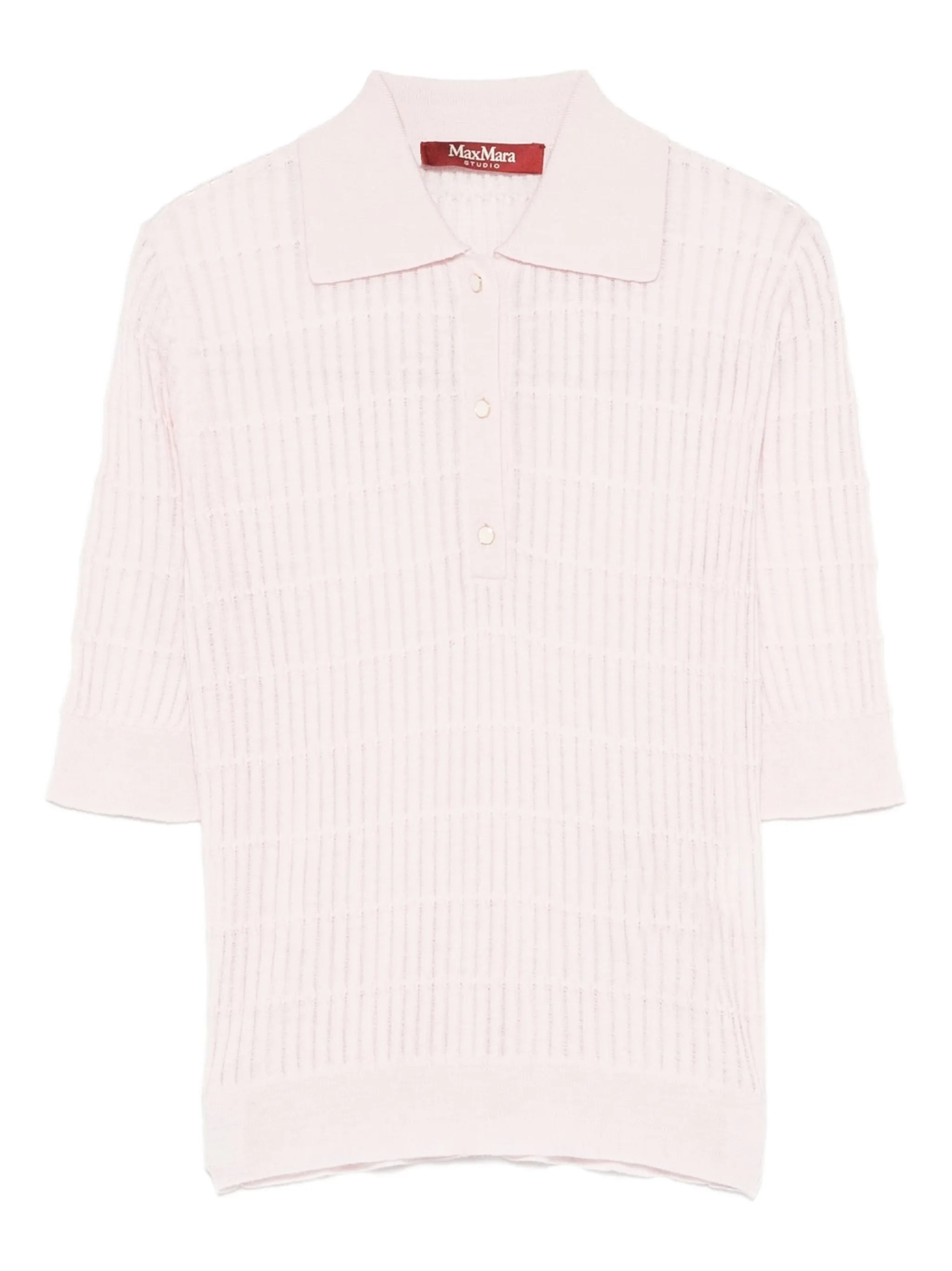 Max Mara Studio Max Mara Studio Ribbed-knit Polo Shirt