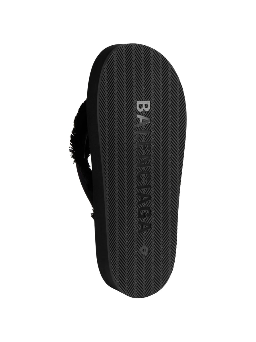 Balenciaga Balenciaga Fringed Flat Flip-flops, view 3