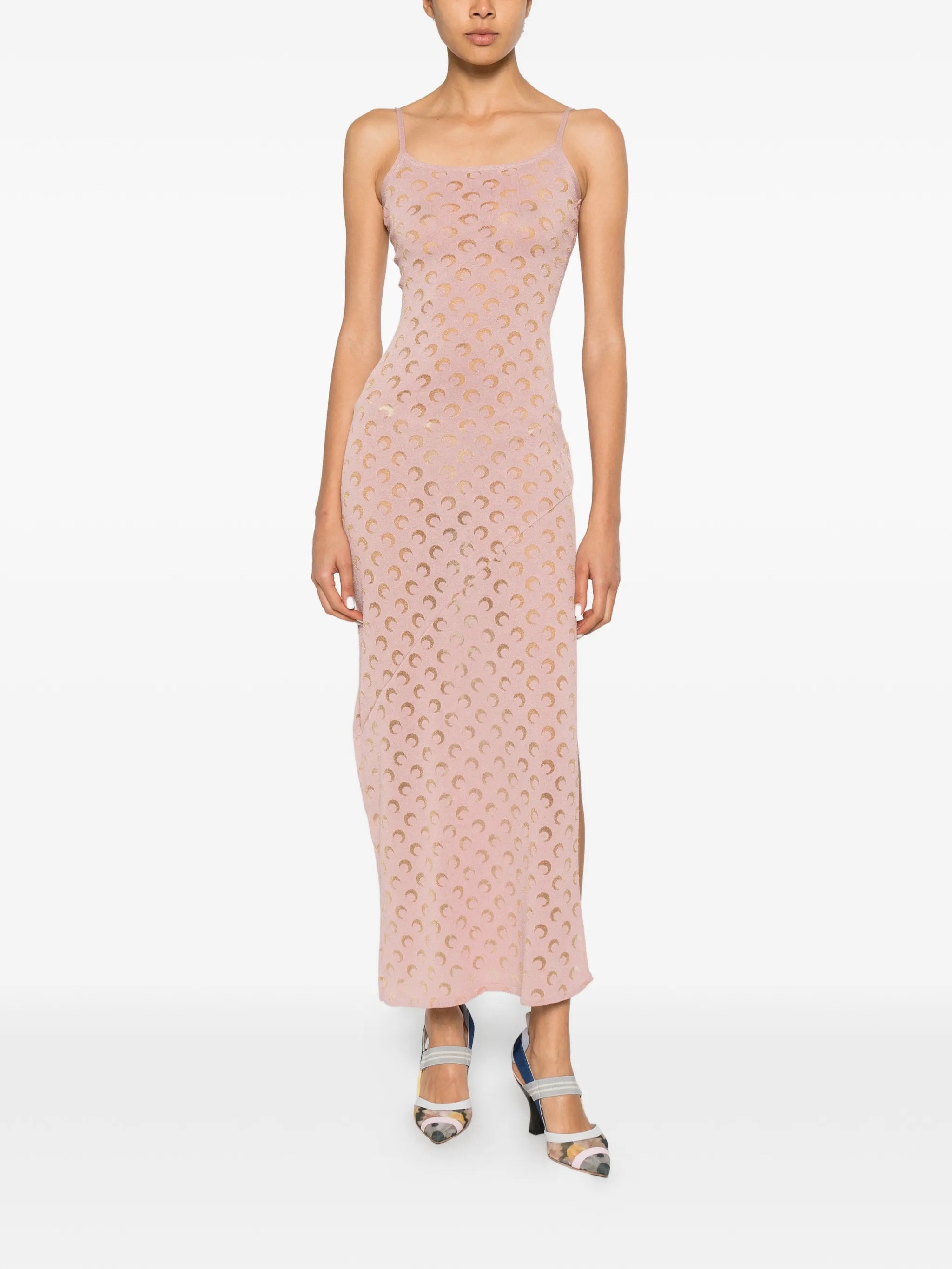 Marine Serre Marine Serre Crescent Moon-patterned Maxi Dress, view 2