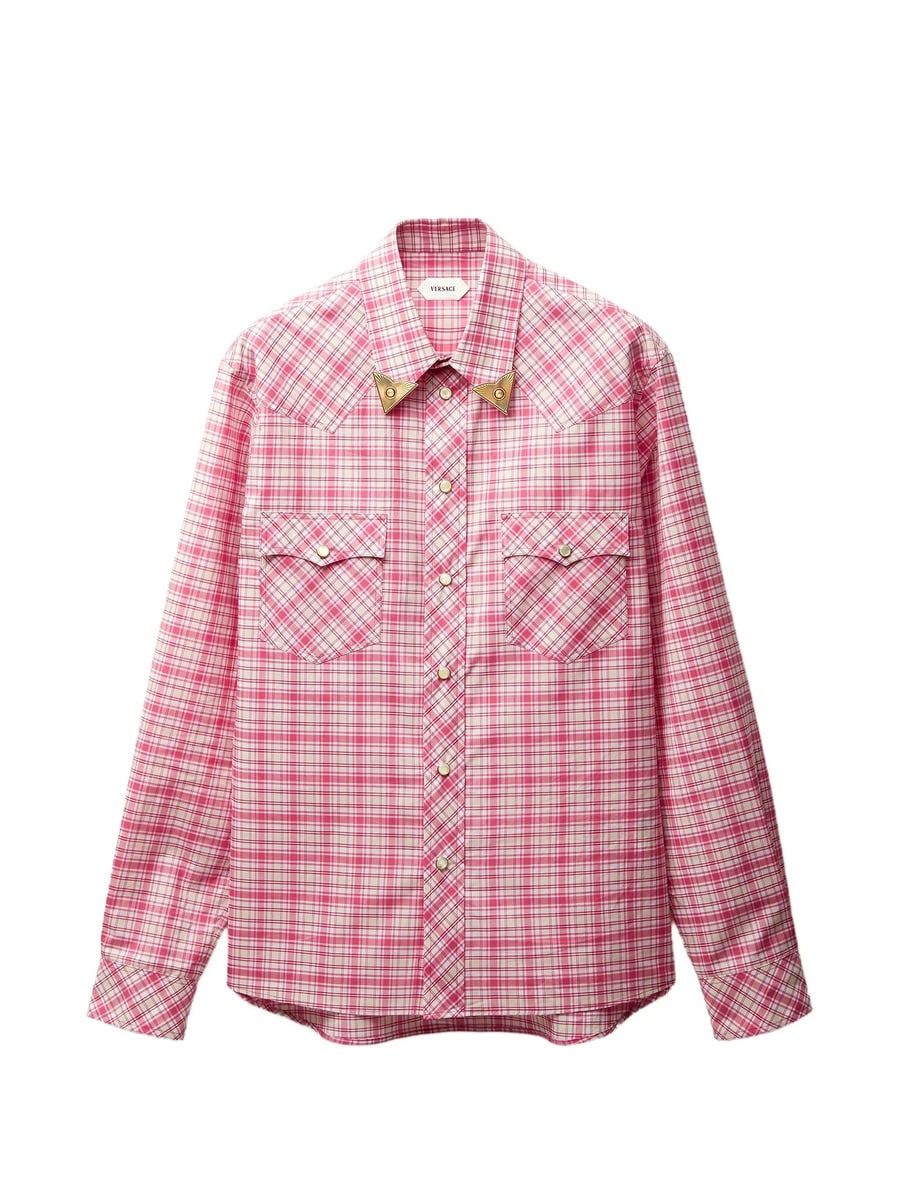 Versace Versace Checked Cotton-poplin Slim Shirt