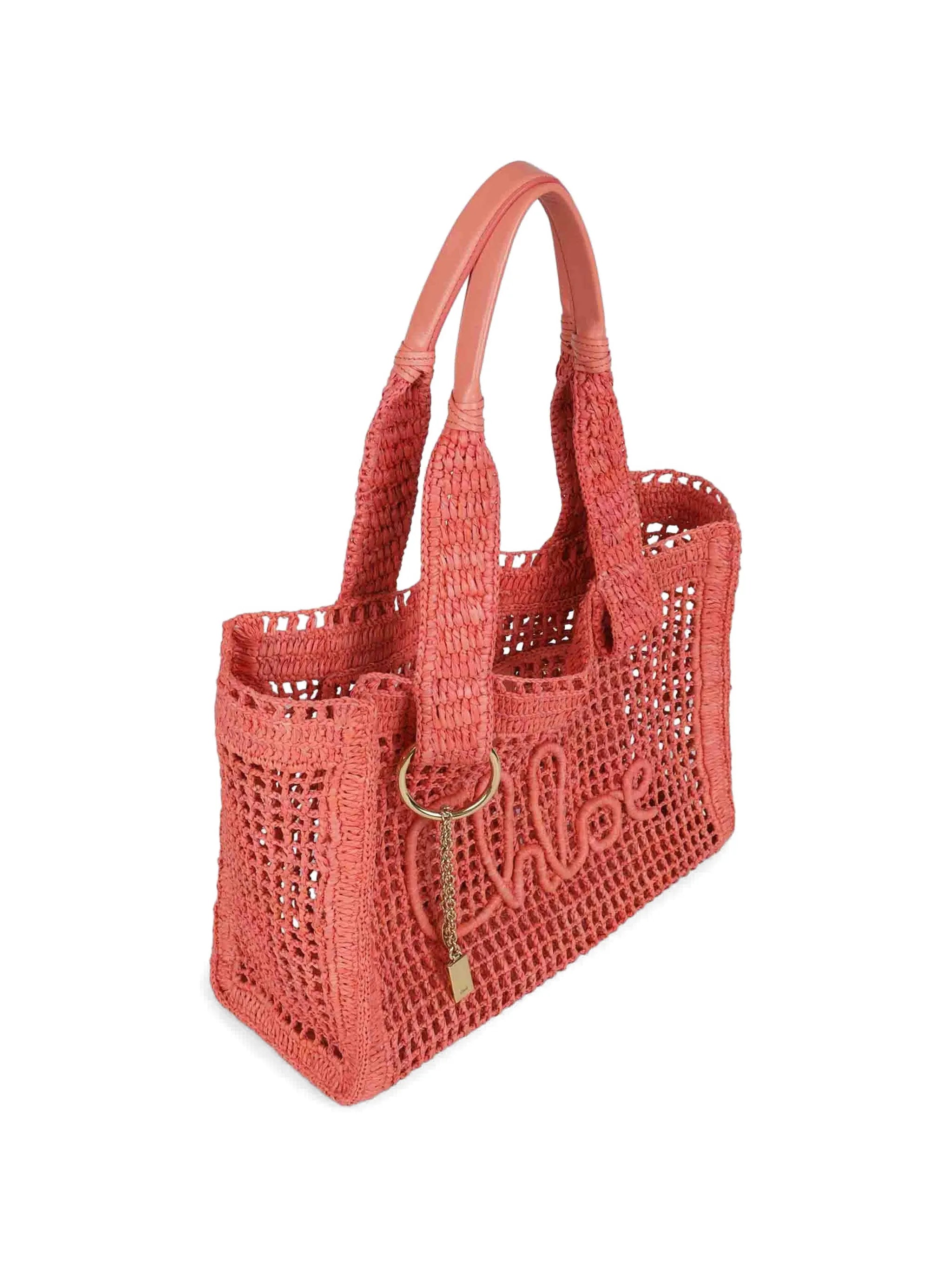 Chloé Chloé Woven Embroidered-logo Tote Bag, view 2