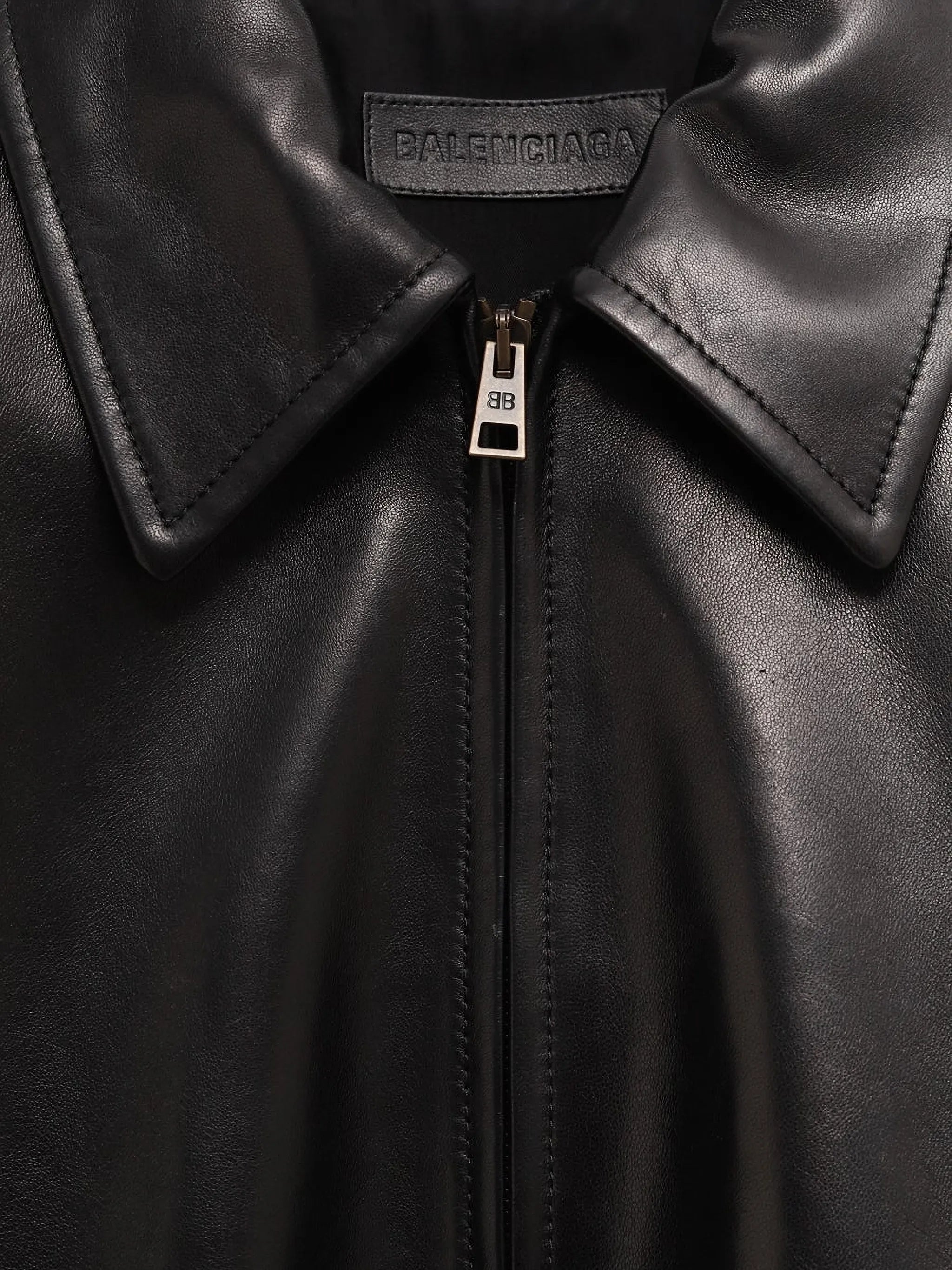 Balenciaga Balenciaga Zip Leather Jacket, view 2
