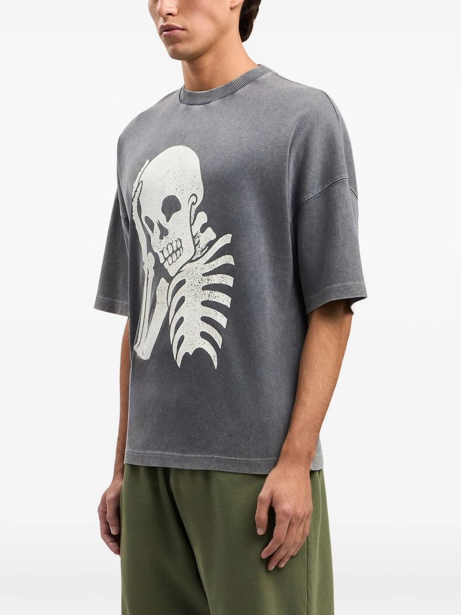 Palm Angels Palm Angels Skull-print Washed T-shirt, view 2