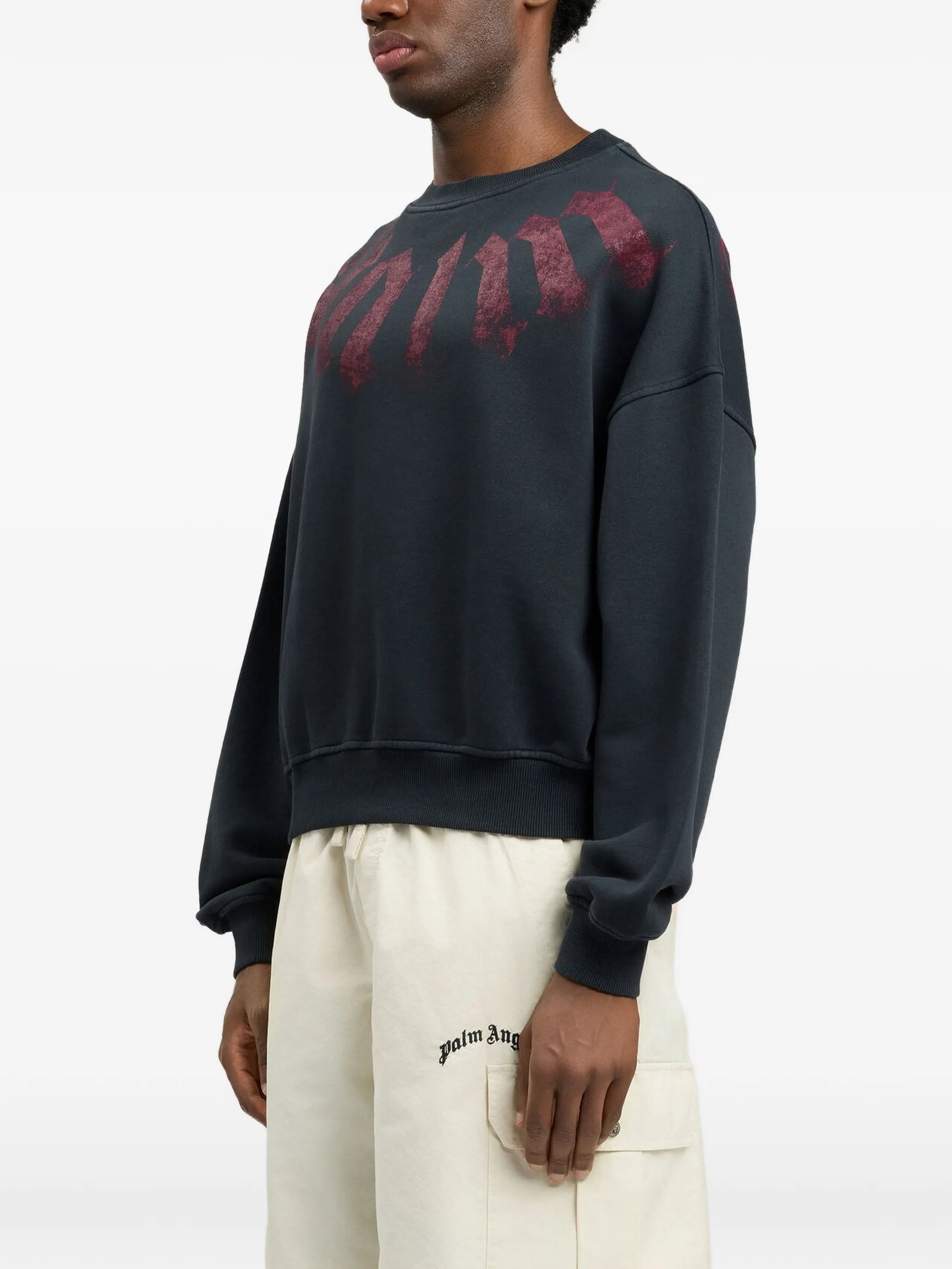 Palm Angels Palm Angels Big Neck Logo Sweatshirt, view 2