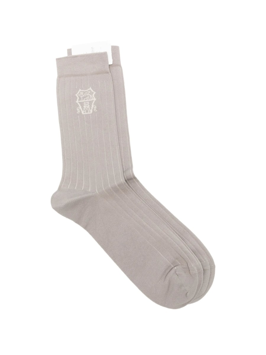 Brunello Cucinelli Brunello Cucinelli Logo-detail Ribbed-knit Socks