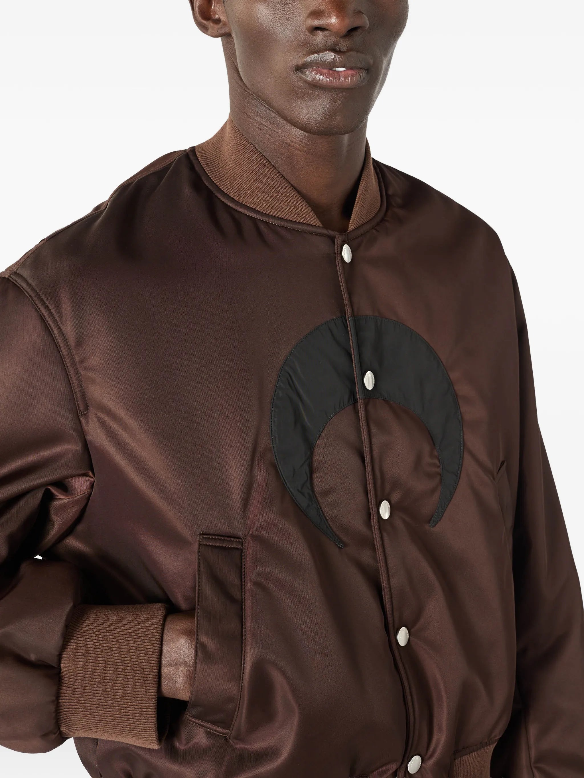 Marine Serre Marine Serre Moon-print Buttoned Bomber Jacket, view 2