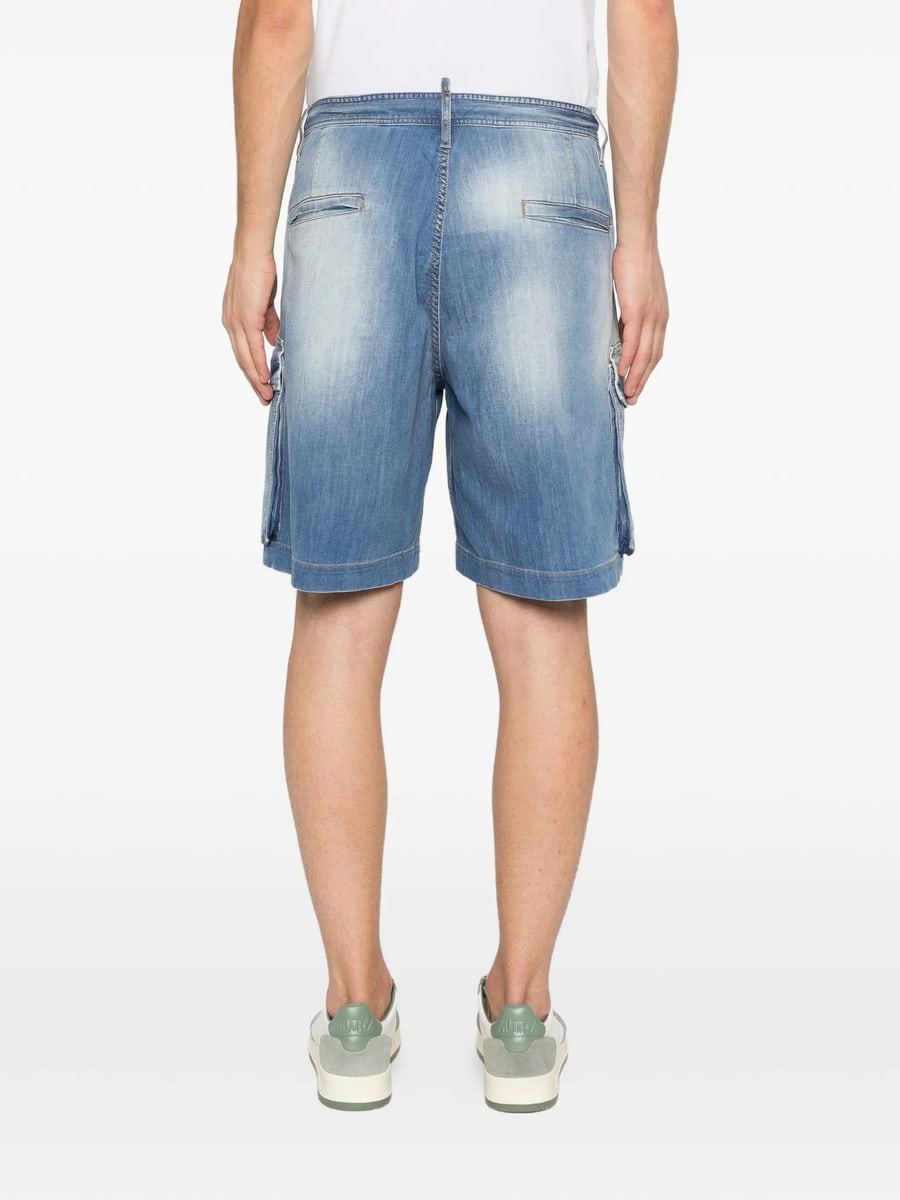 Dsquared2 Dsquared2 Blue Cargo Denim Shorts, view 2