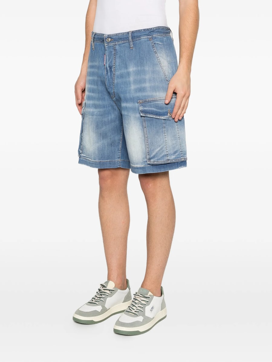 Dsquared2 Dsquared2 Blue Cargo Denim Shorts, view 3
