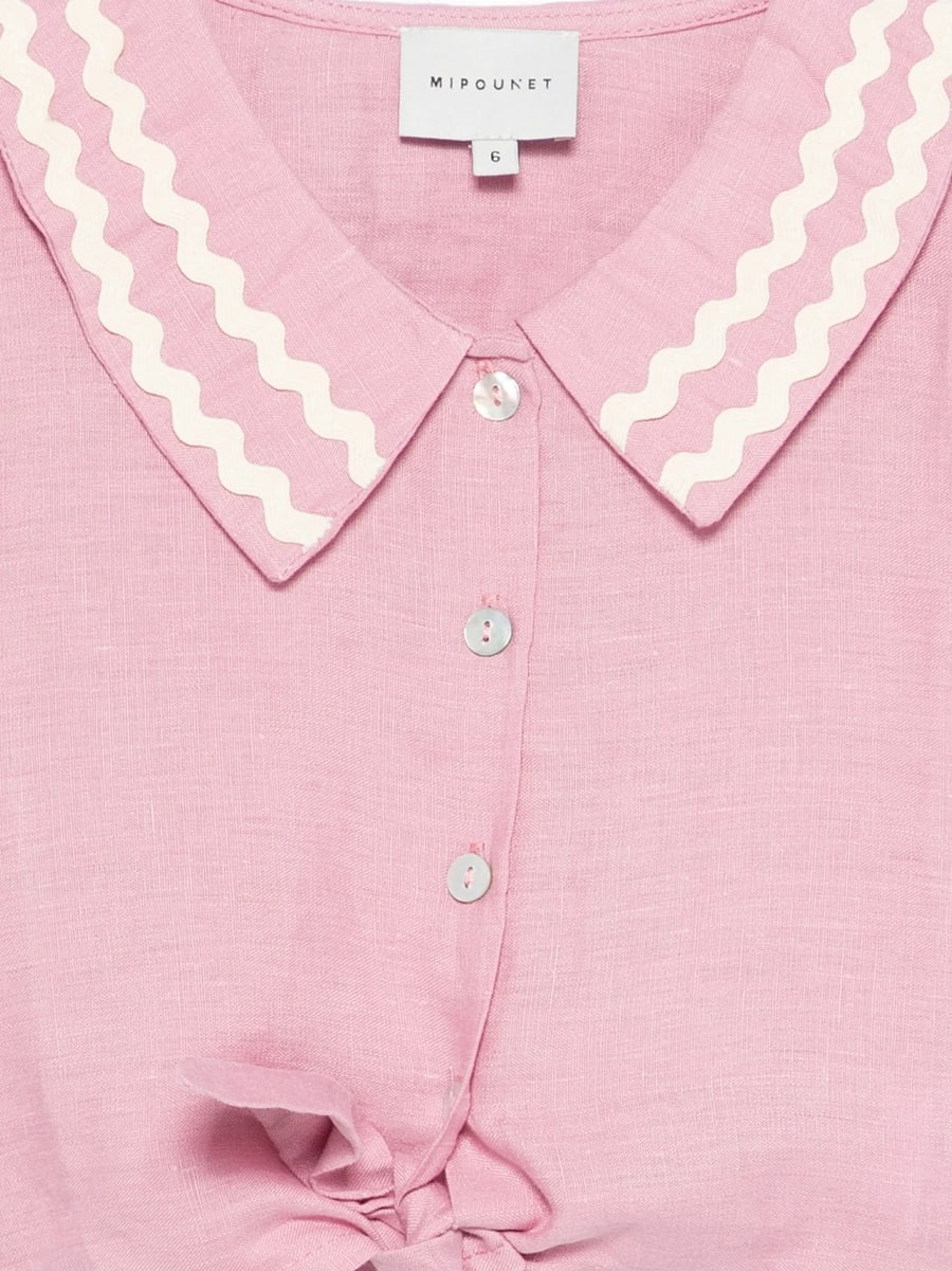 Mipounet Mipounet Ruffled Peter Pan Collar Shirt