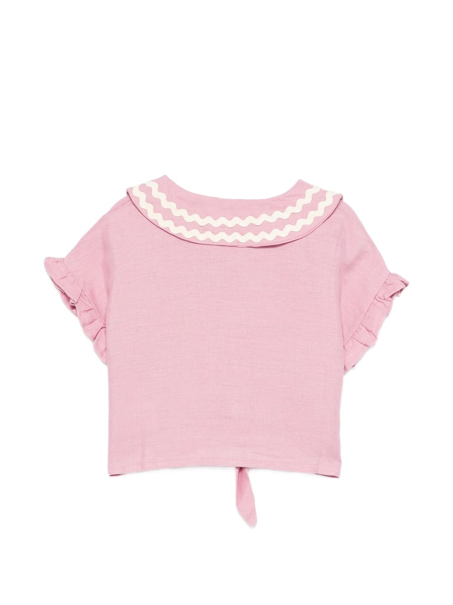 Mipounet Mipounet Ruffled Peter Pan Collar Shirt, view 2