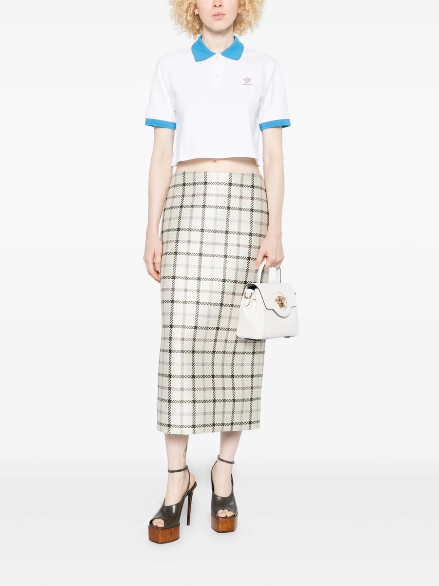 Versace Versace Cropped Trim Polo Shirt, view 5