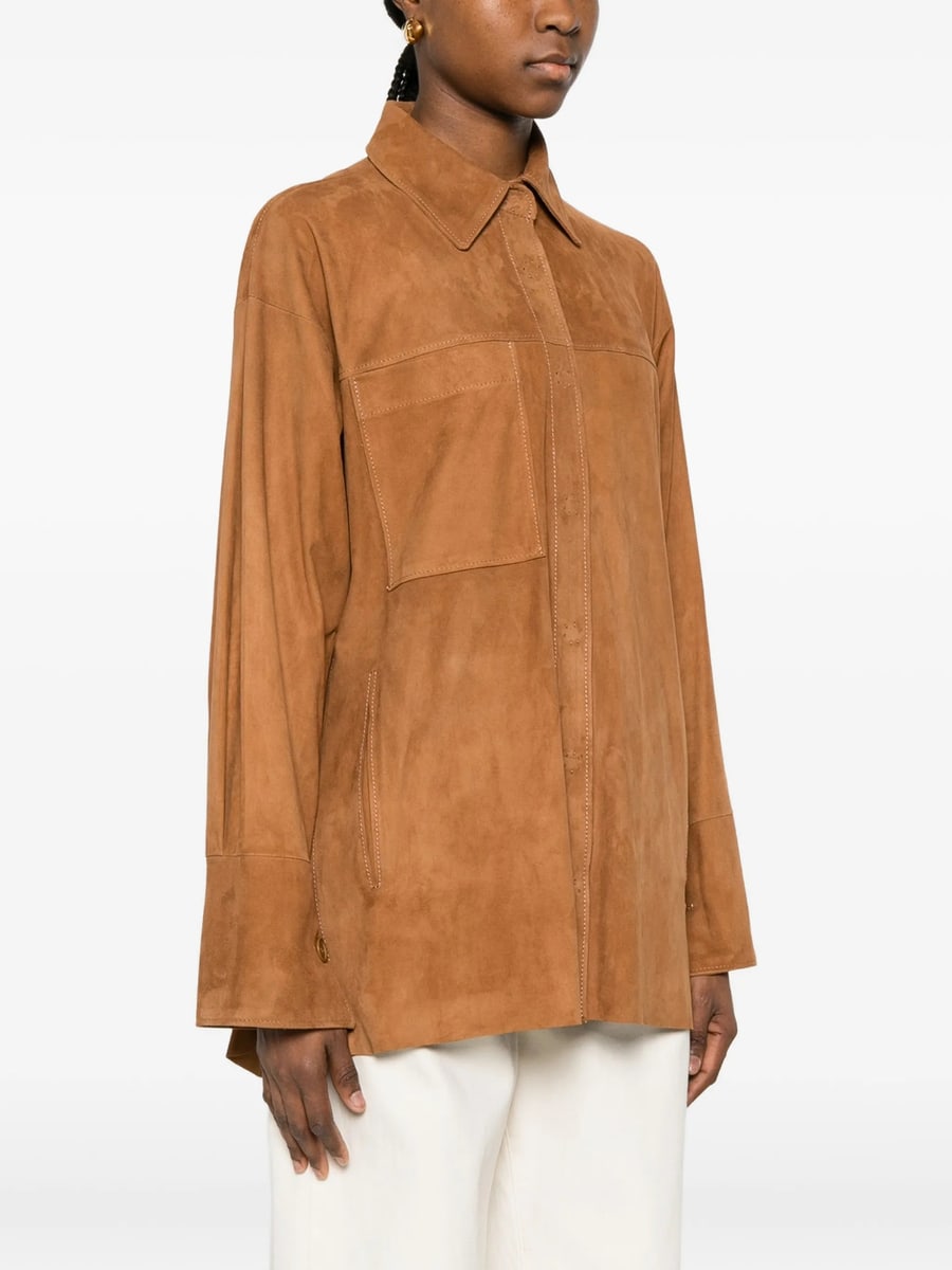 Santoro Santoro Leather Shirt Jacket, view 3