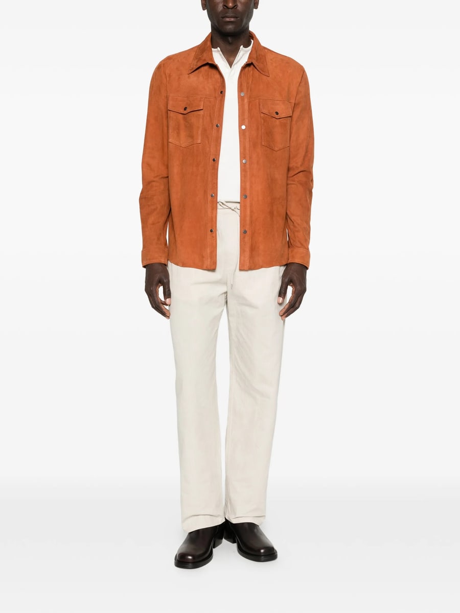 Santoro Santoro Buttoned Suede Shirt Jacket, view 2
