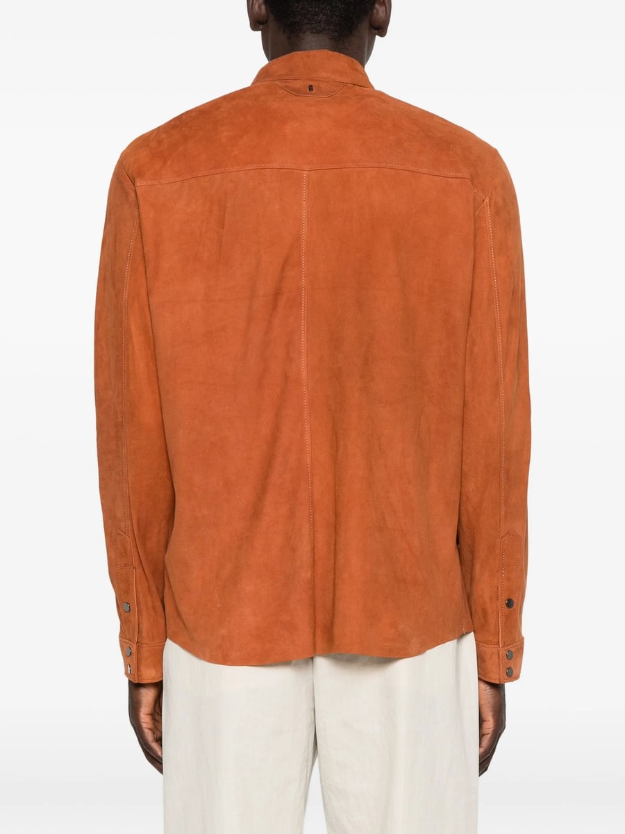 Santoro Santoro Buttoned Suede Shirt Jacket, view 5