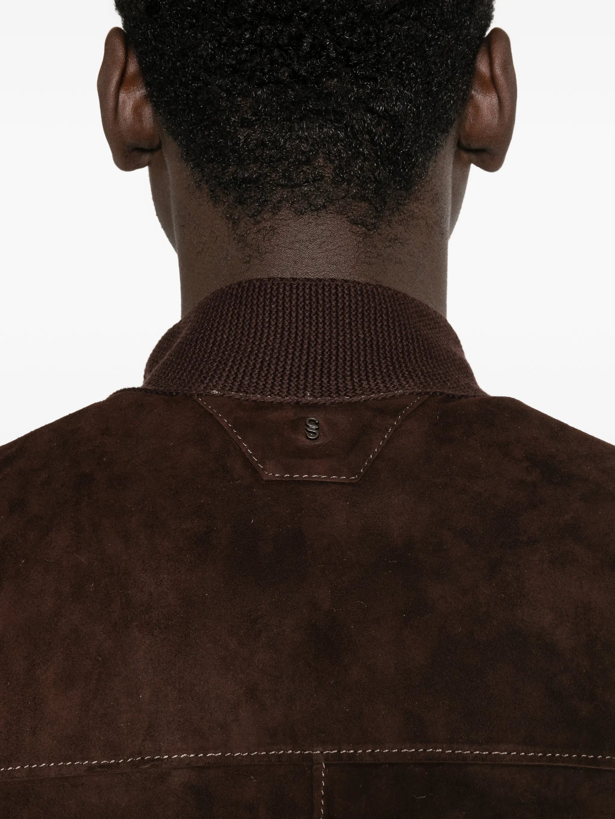 Santoro Santoro Patch-pocket Suede Jacket, view 2