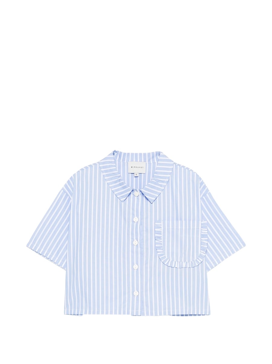 Mipounet Mipounet Ruffled Striped Shirt