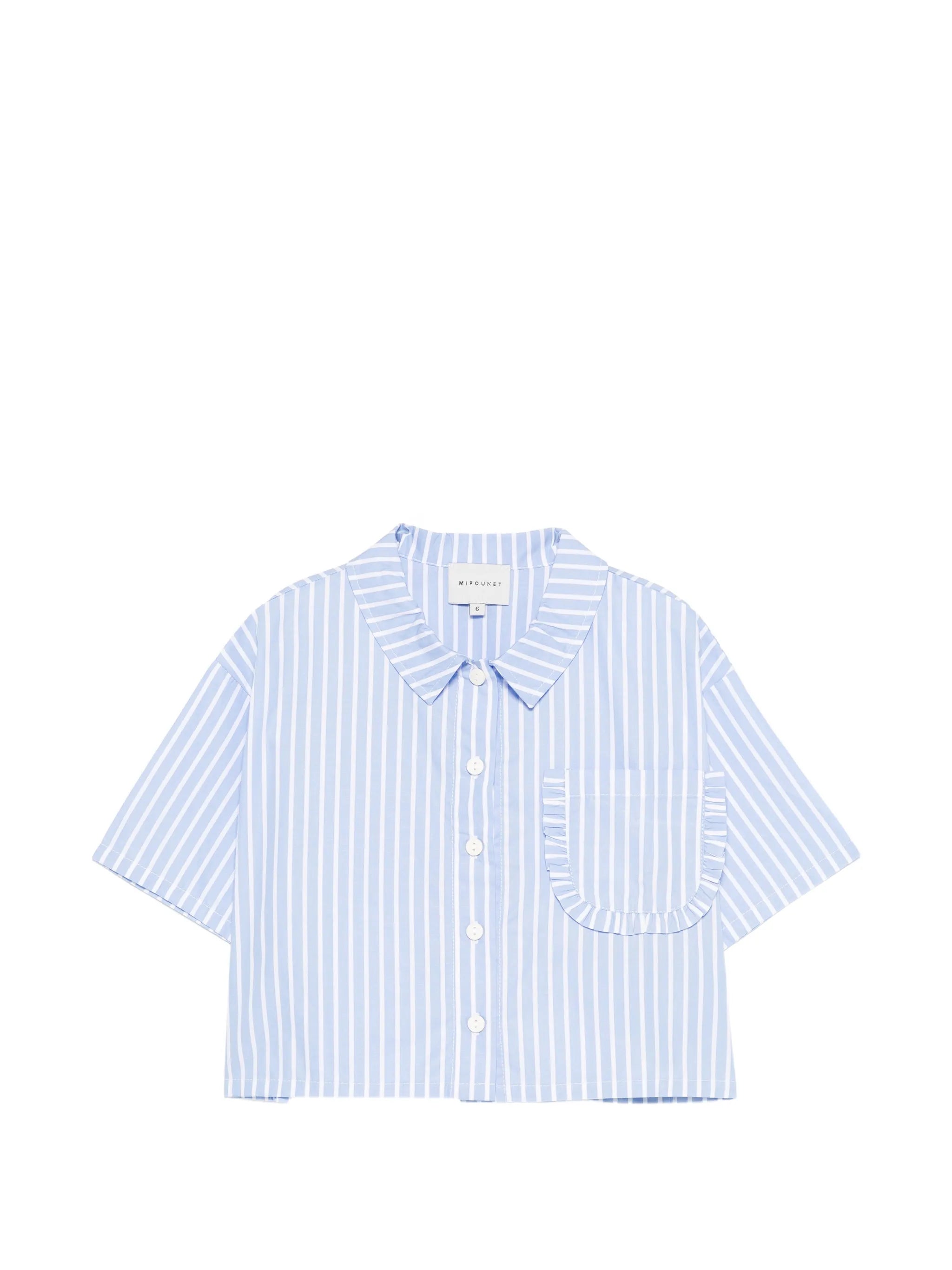 Mipounet Mipounet Ruffled Striped Shirt
