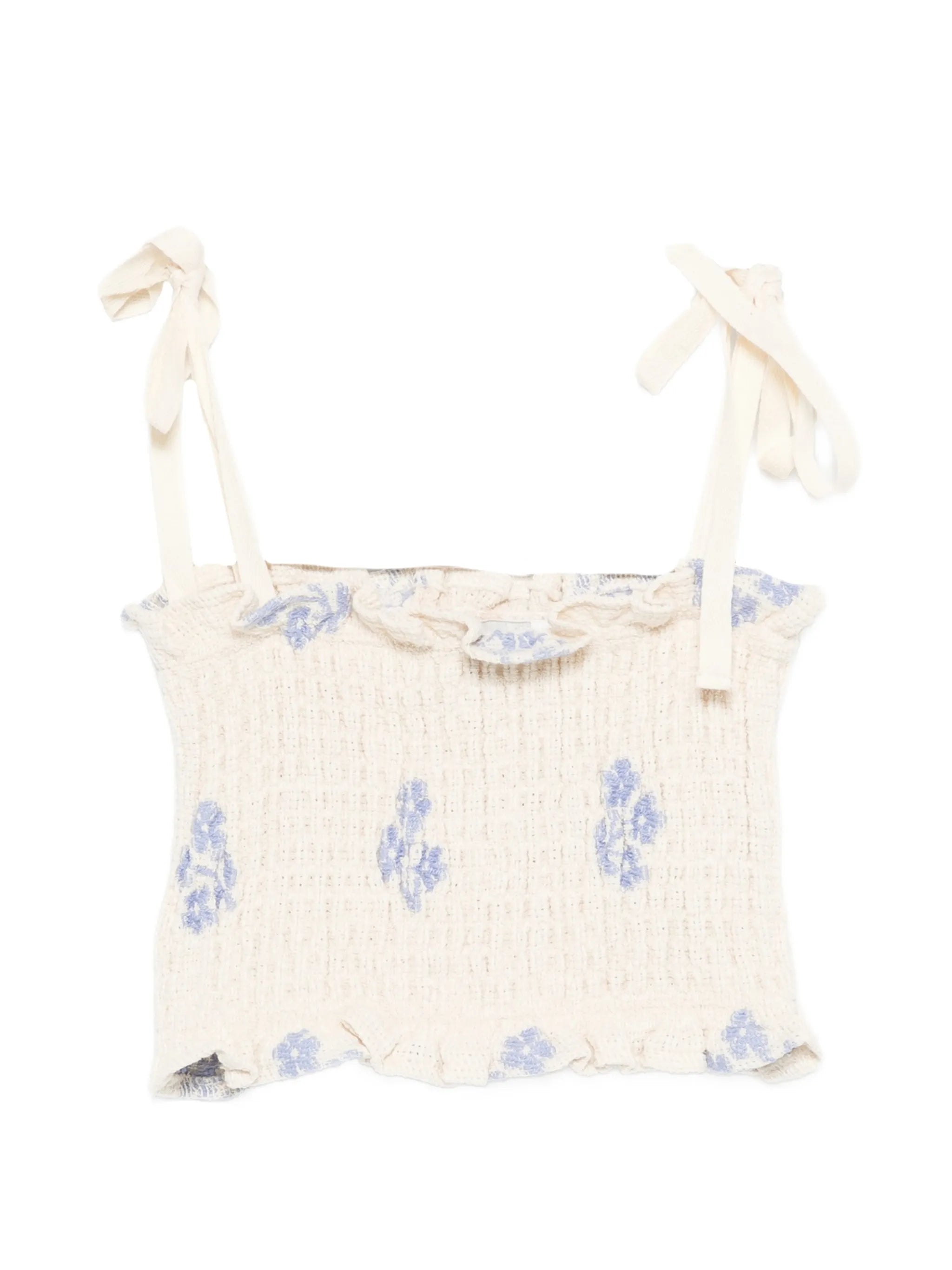 Mipounet Mipounet Sandrine Floral-print Smocked Top