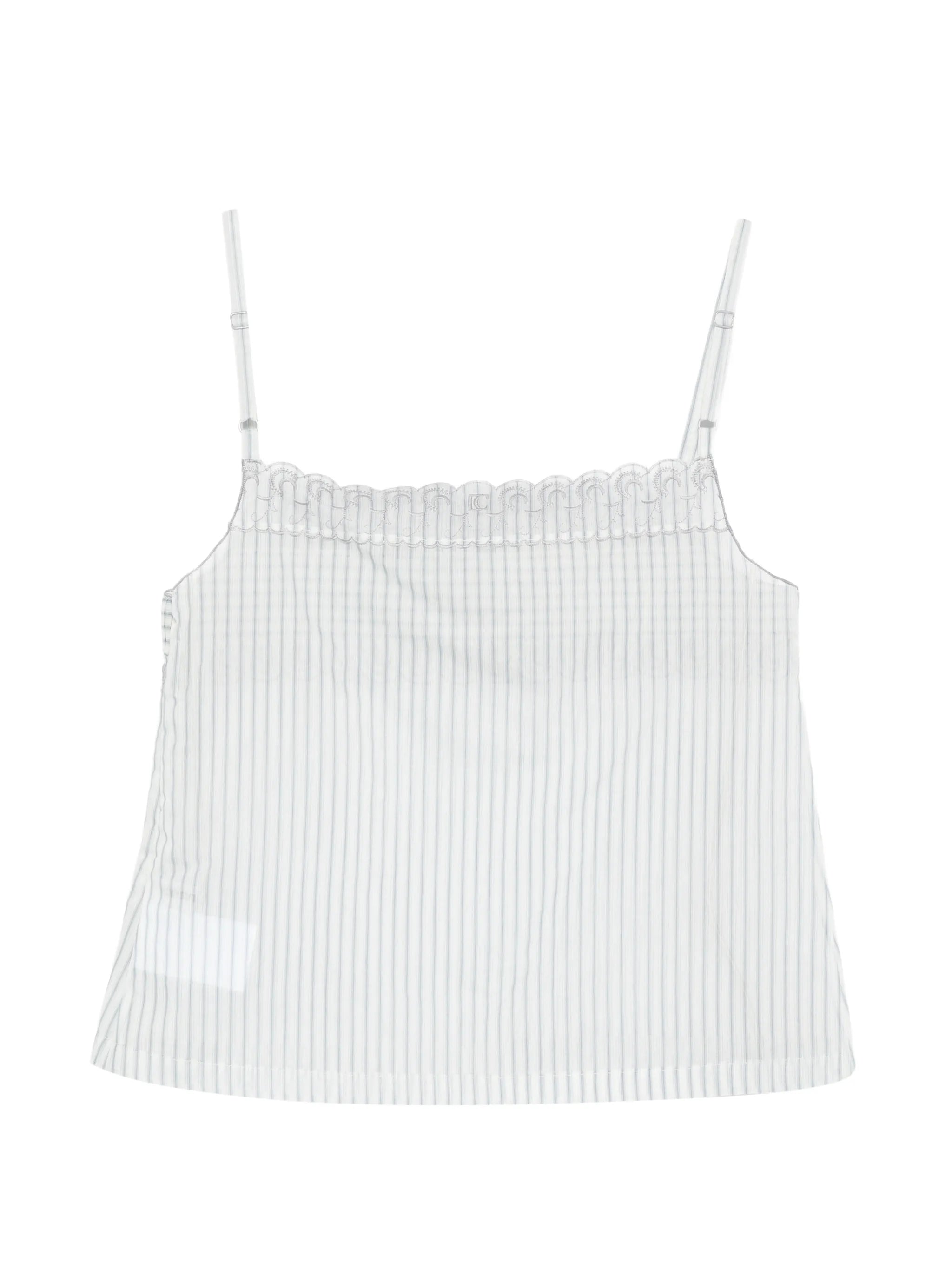 Low Classic Low Classic Stripe-print Lace-trim Camisole Top