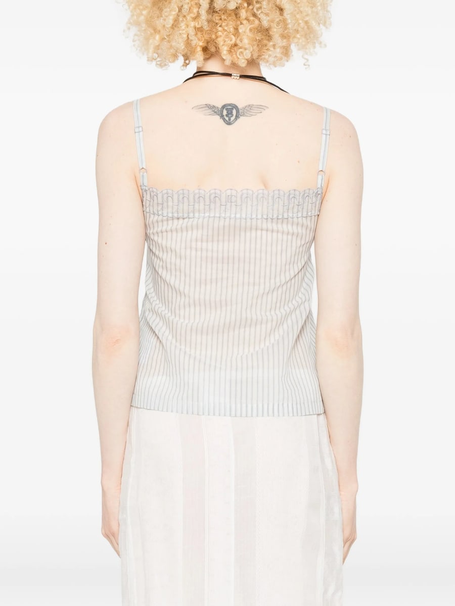 Low Classic Low Classic Stripe-print Lace-trim Camisole Top, view 3