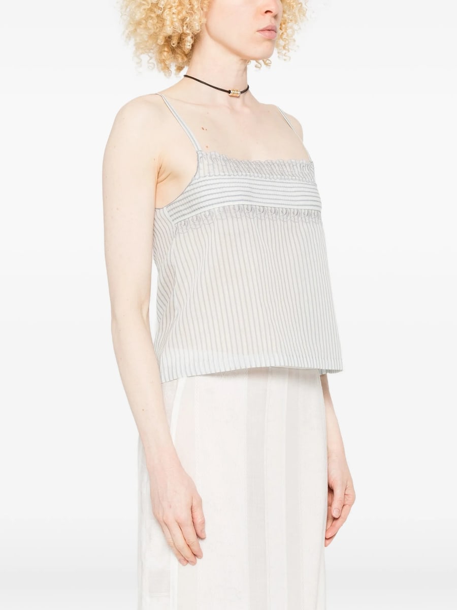 Low Classic Low Classic Stripe-print Lace-trim Camisole Top, view 4